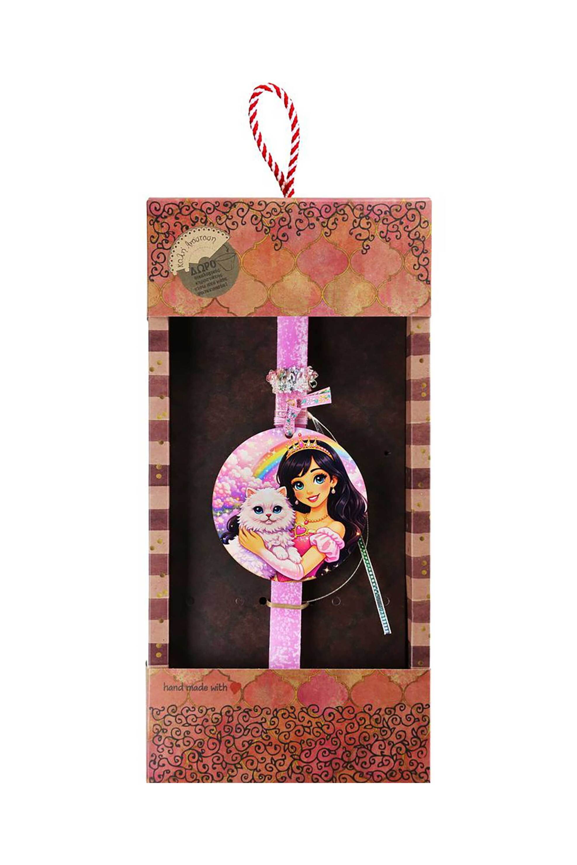 Synchronia πασχαλινή λαμπάδα πριγκίπισσα με γατούλα - LA26033C