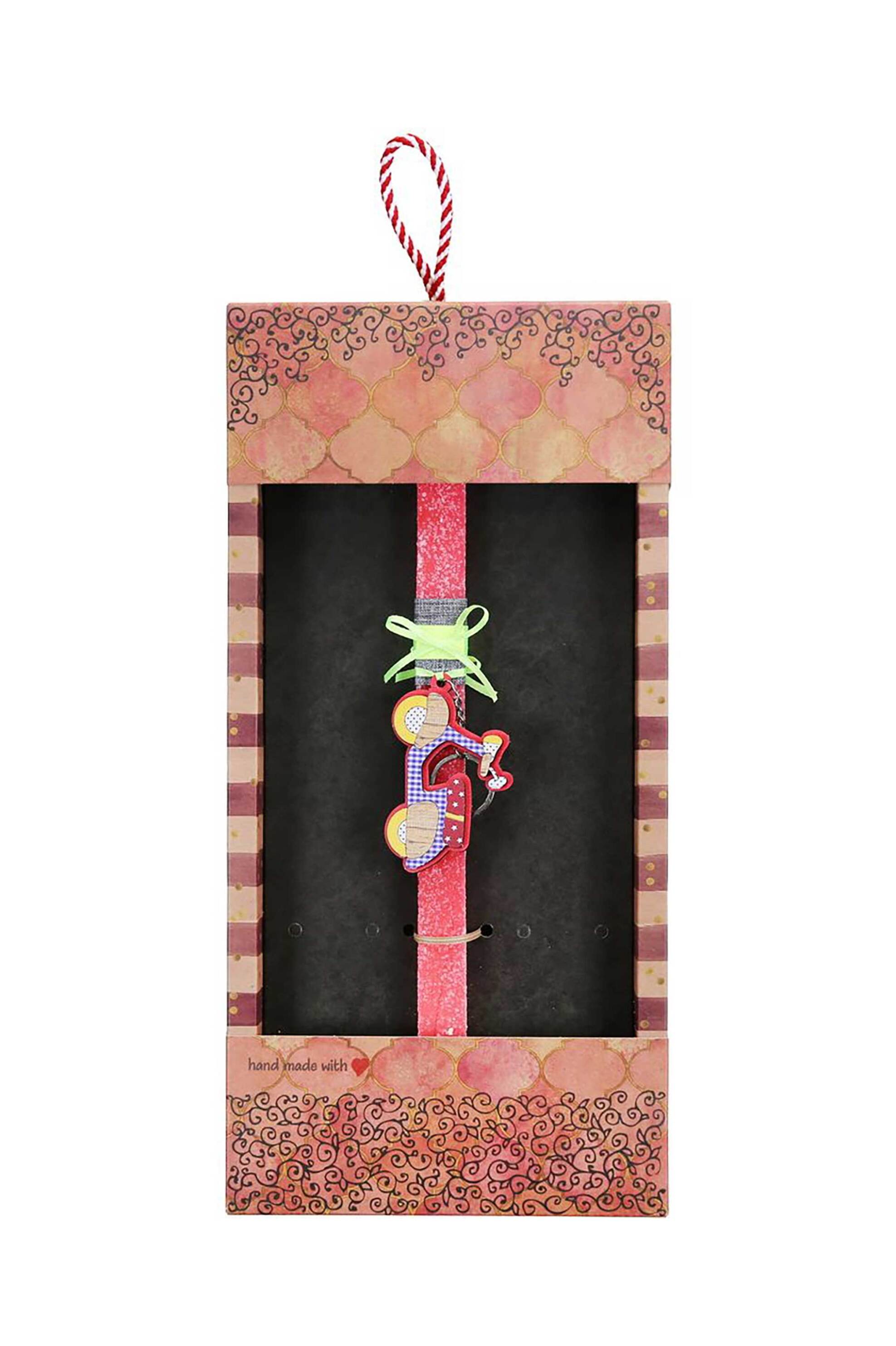 Synchronia πασχαλινή λαμπάδα μπρελόκ σκούτερ κοραλί - LA22028F