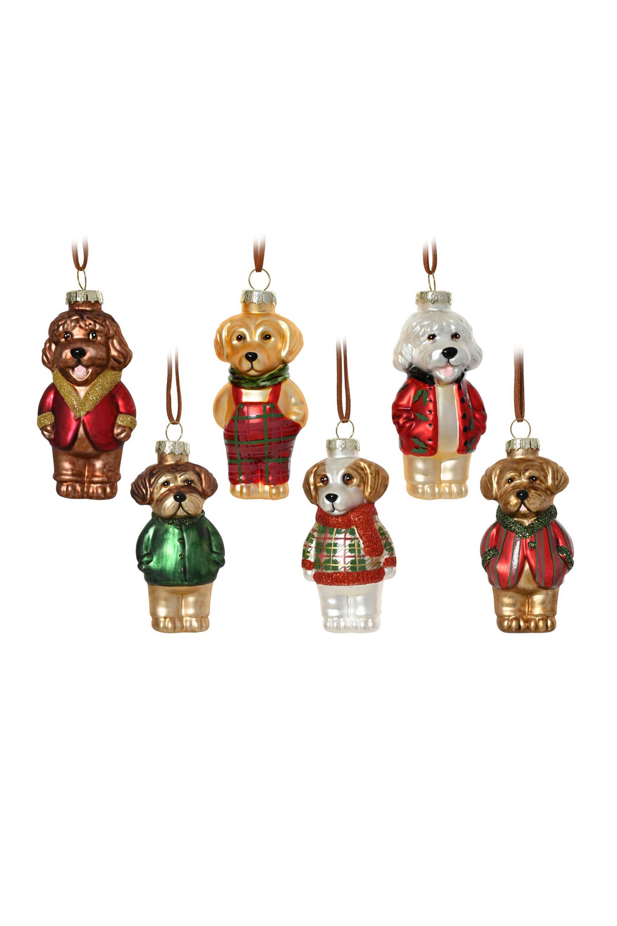 KAEMINGK Kaemingk χριστουγεννιάτικο γυάλινο στολίδι "dog" 4,9 x 4 x 10,9 cm - 125107