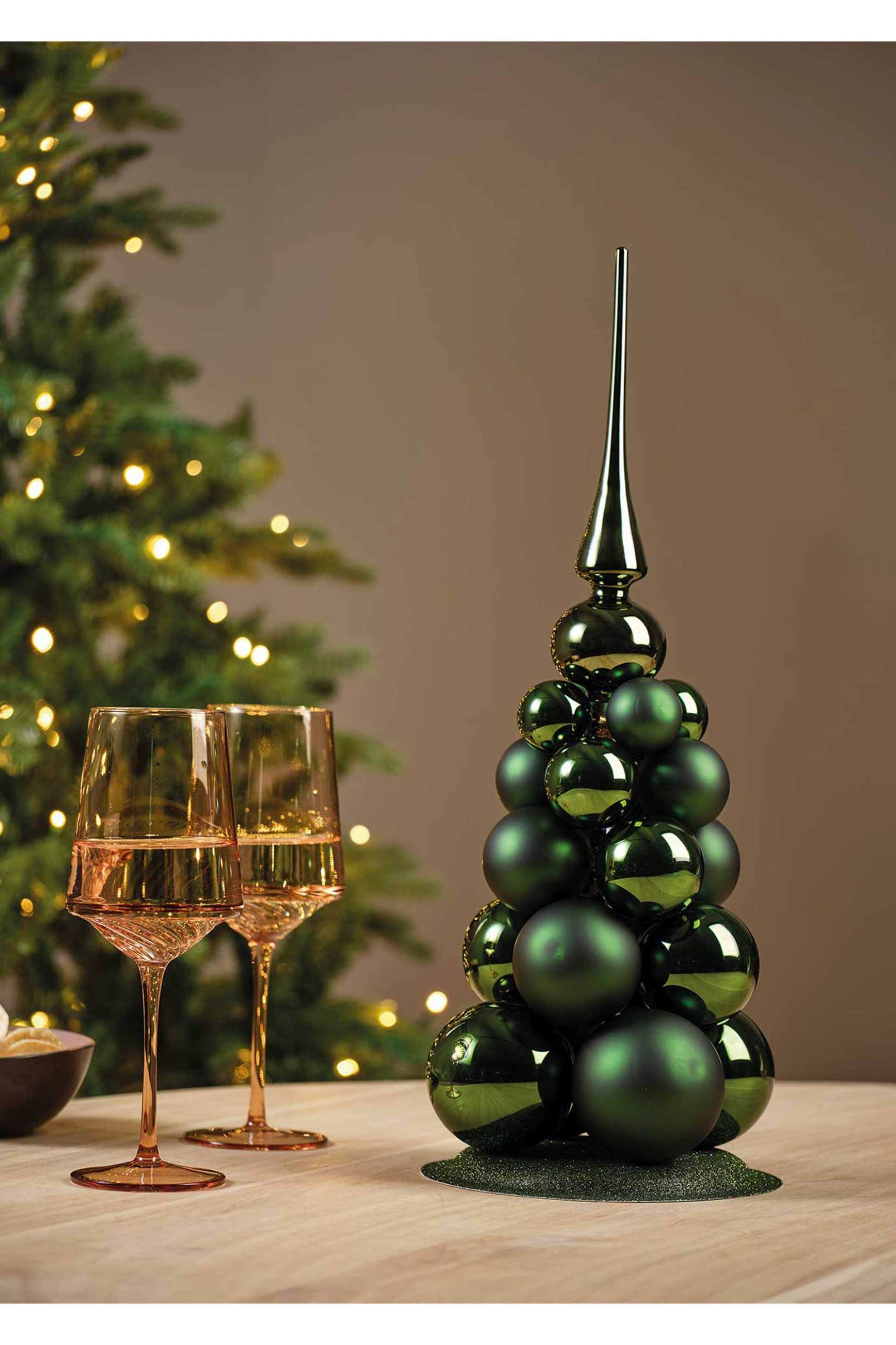 Kaemingk χριστουγεννιάτικο γυάλινο διακοσμητικό "pine green" 4 cm - 130052 φωτογραφία