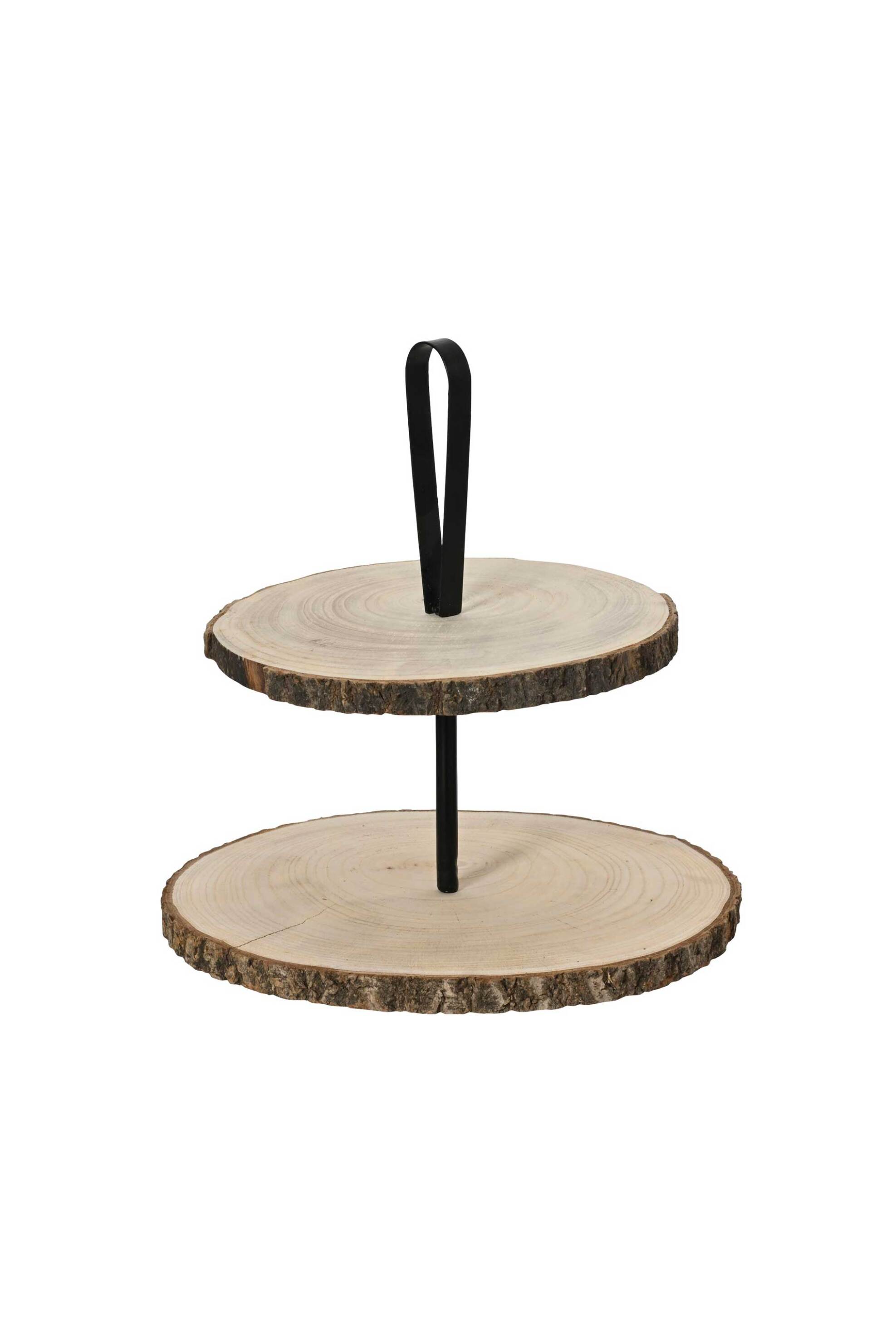 KAEMINGK Kaemingk χριστουγεννιάτικος ξύλινος διώροφος δίσκος σερβιρίσματος "36 x 36 cm - 708292