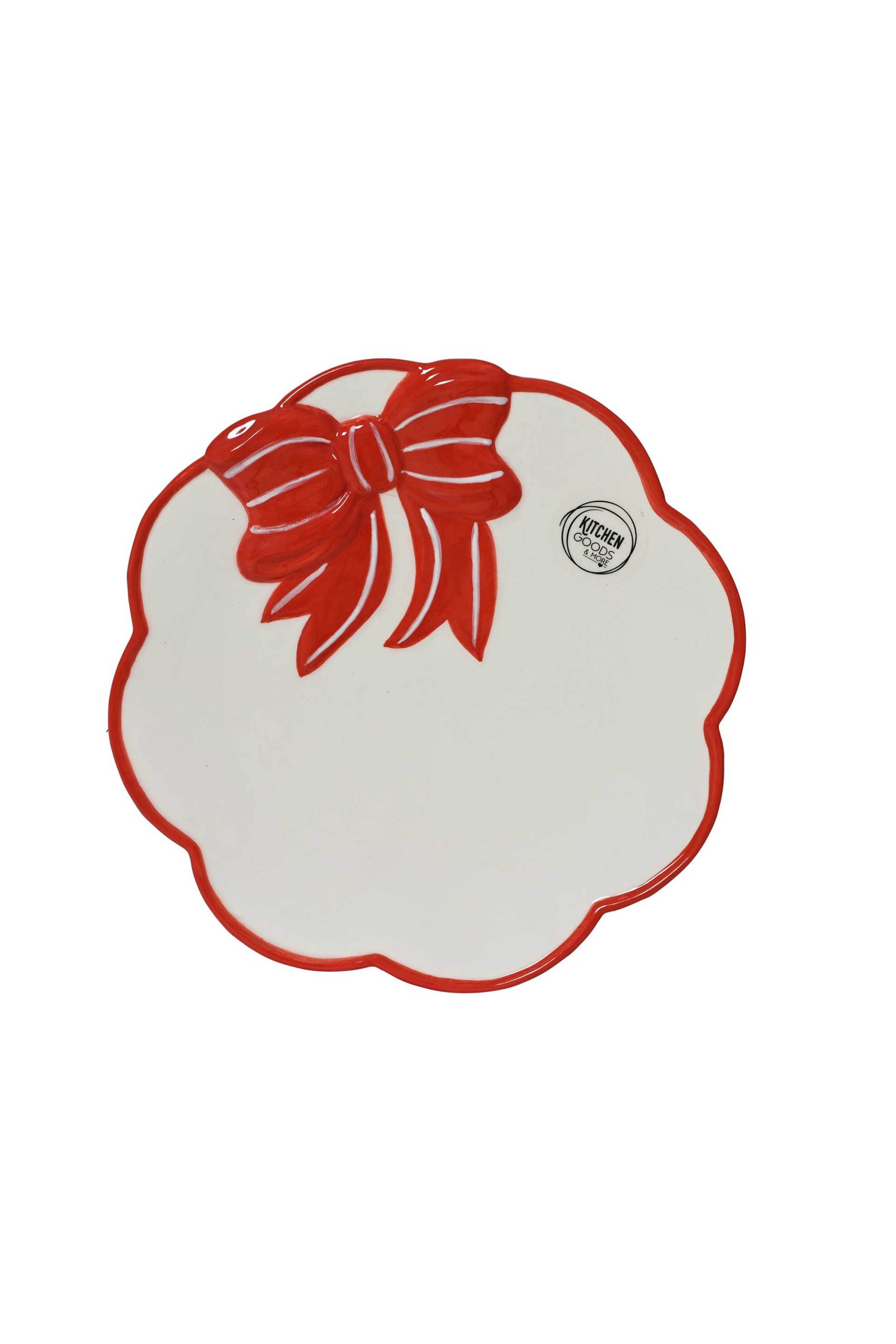 KAEMINGK Kaemingk χριστουγεννιάτικο πιάτο φαγητού "bows" 24,5 x 24,5 x 3 cm - 538009