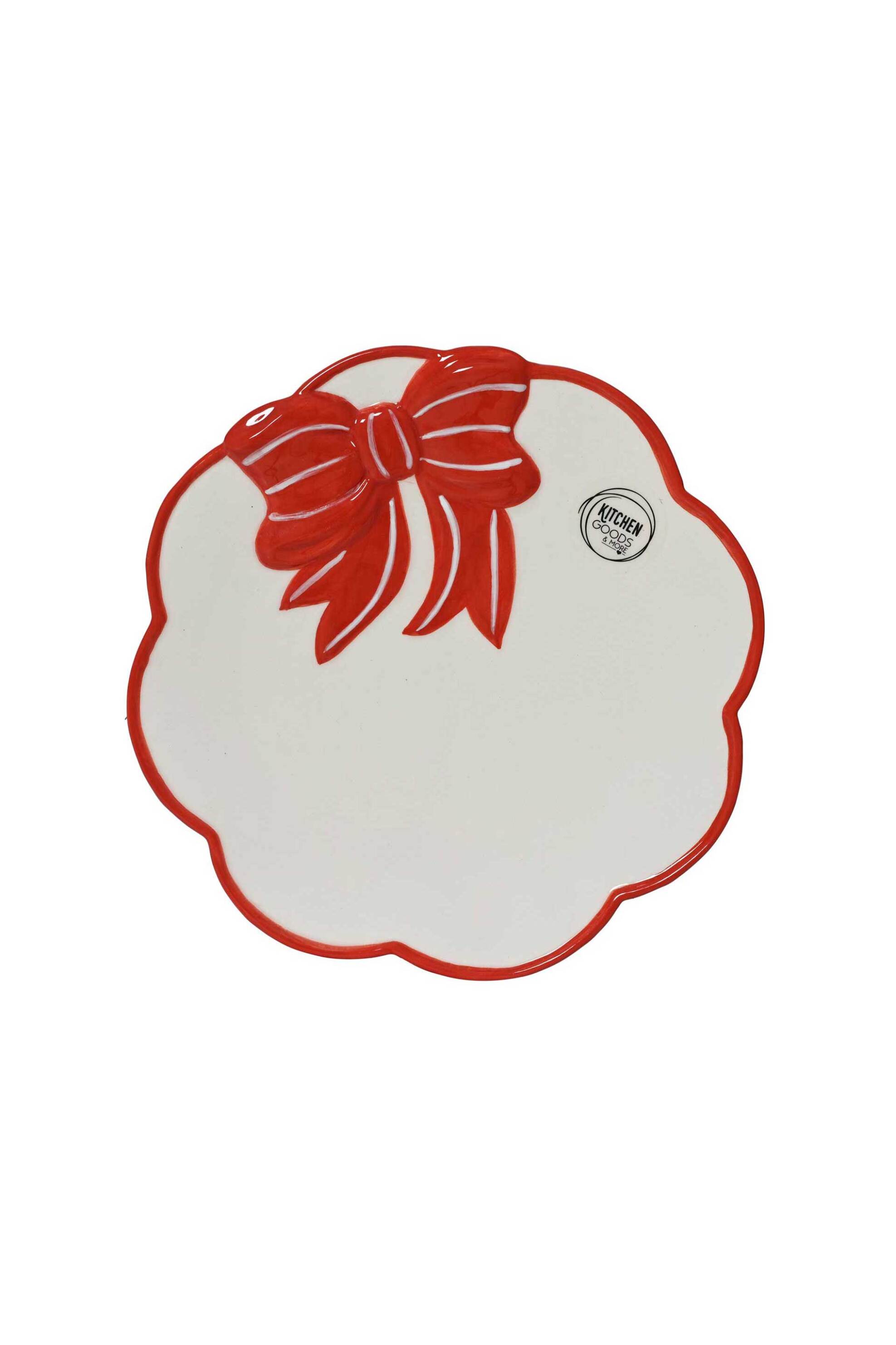 KAEMINGK Kaemingk χριστουγεννιάτικο πιάτο πρωινού "bows" 19,7 x 2,2 cm - 538010