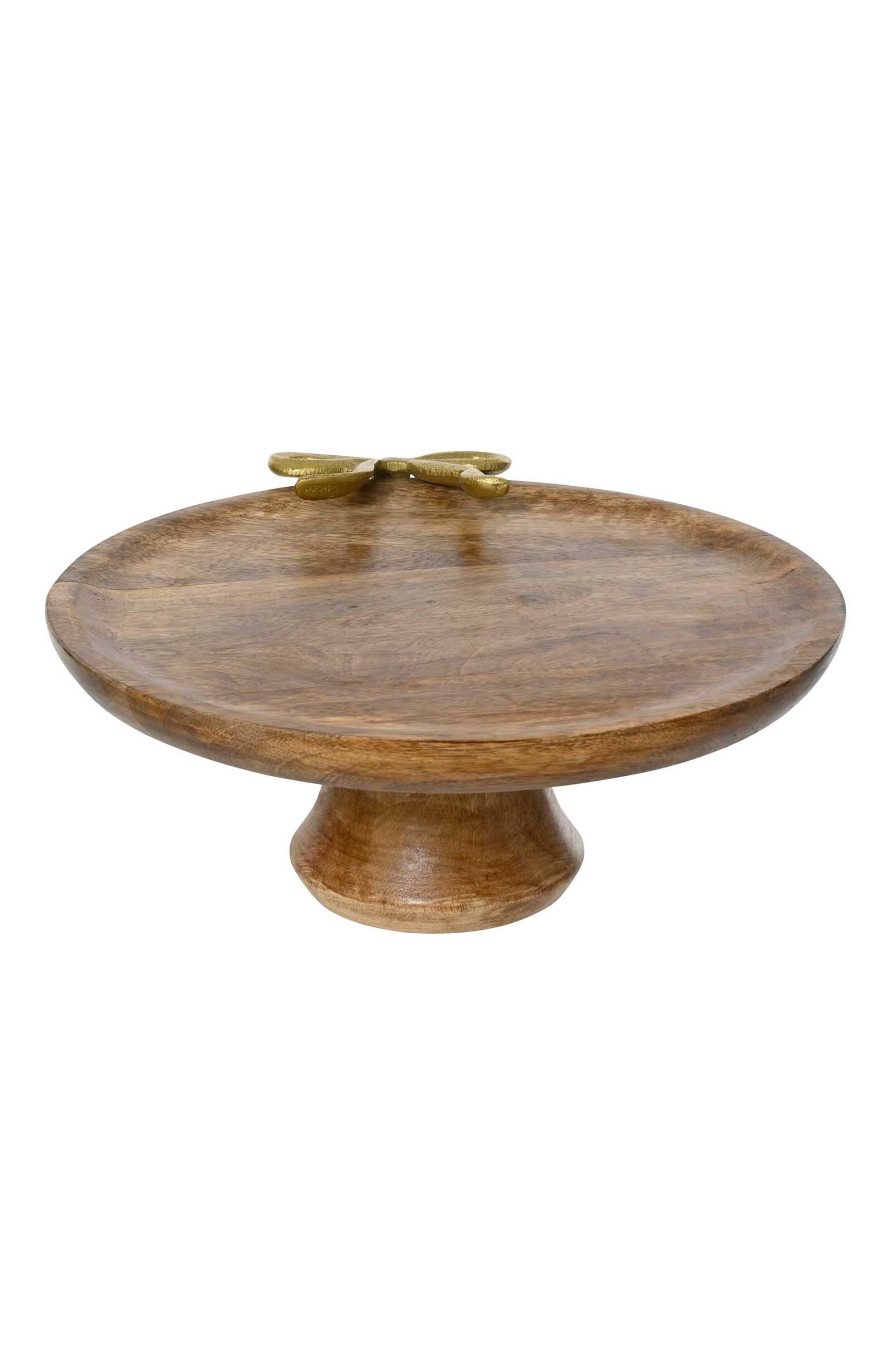 KAEMINGK Kaemingk χριστουγεννιάτικη ξύλινη πιατέλα σερβιρίσματος με πόδι 26 x 28,5 x 10 cm - 729435