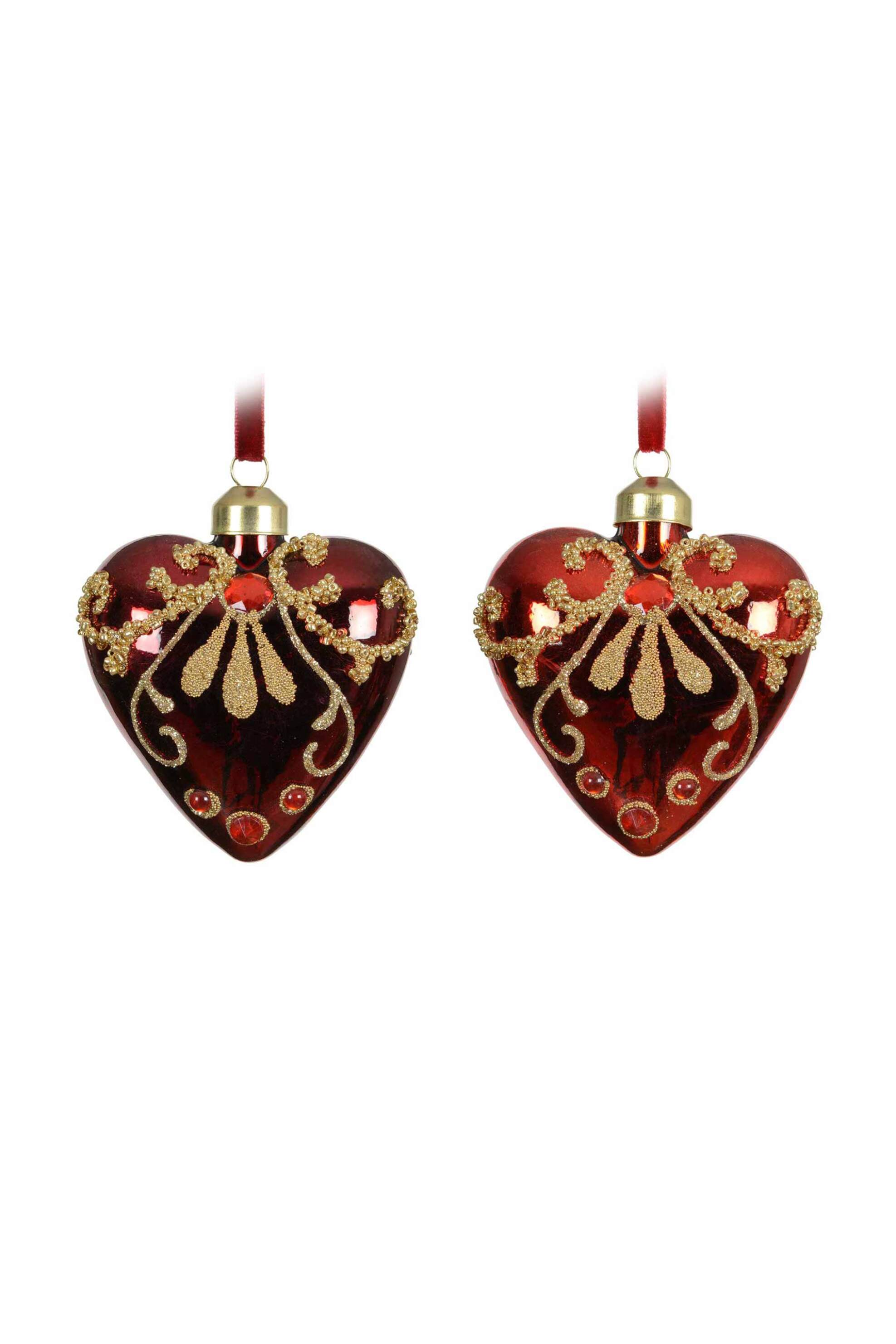 KAEMINGK Kaemingk χριστουγεννιάτικο γυάλινο στολίδι "heart" 8 x 8 x 4,5 cm - 71169