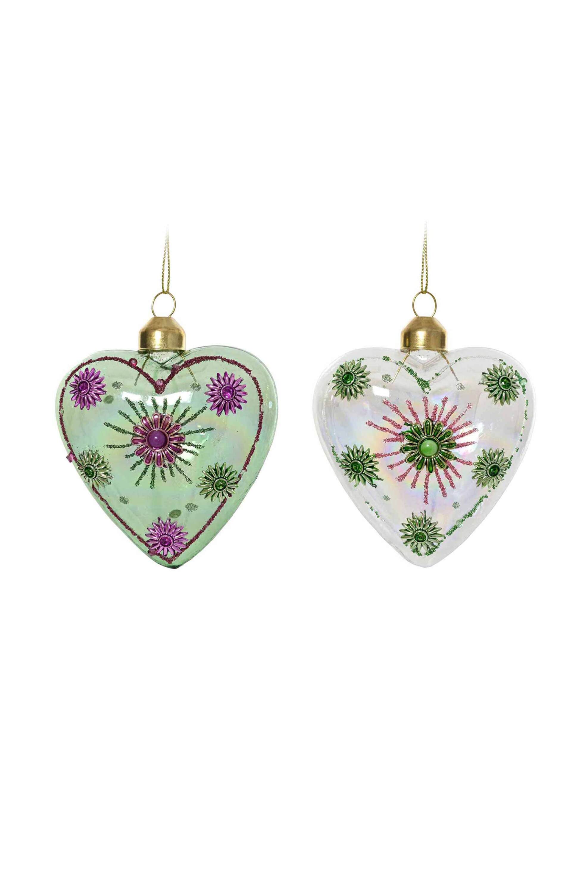 KAEMINGK Kaemingk χριστουγεννιάτικο γυάλινο στολίδι "heart" 8 x 8 cm - 71182