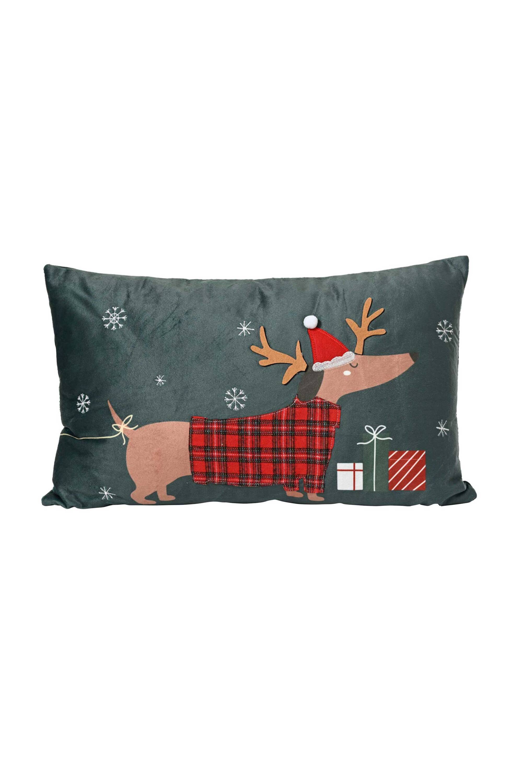 KAEMINGK Kaemingk χριστουγεννιάτικο διακοσμητικό μαξιλάρι με deer print 50 x 30 x 8 cm - 729127