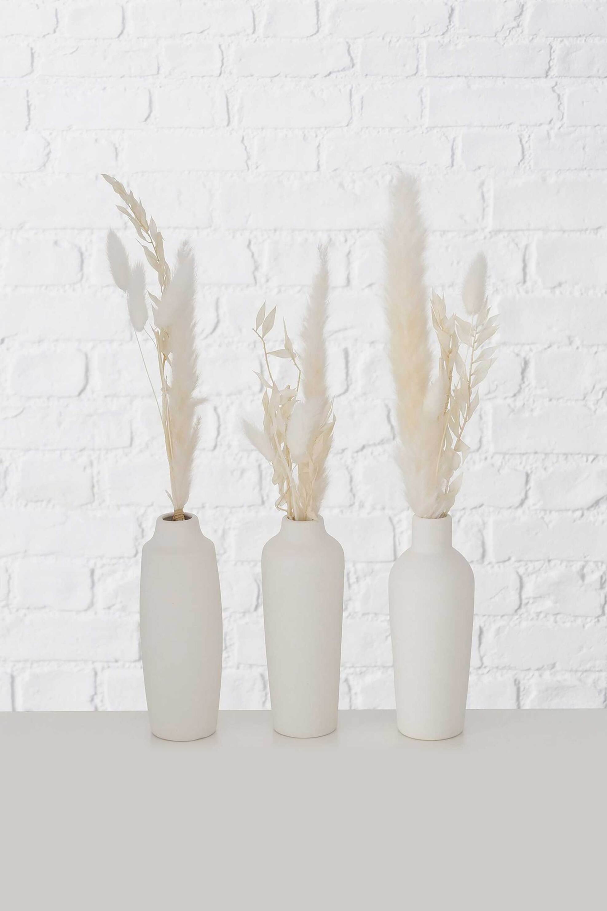 DOMUS HOMUS DOMUS HOMUS πορσελάνινο βάζο με αποξηραμένα άνθη 16 χ 6 cm "Bianca" - 20-26-255