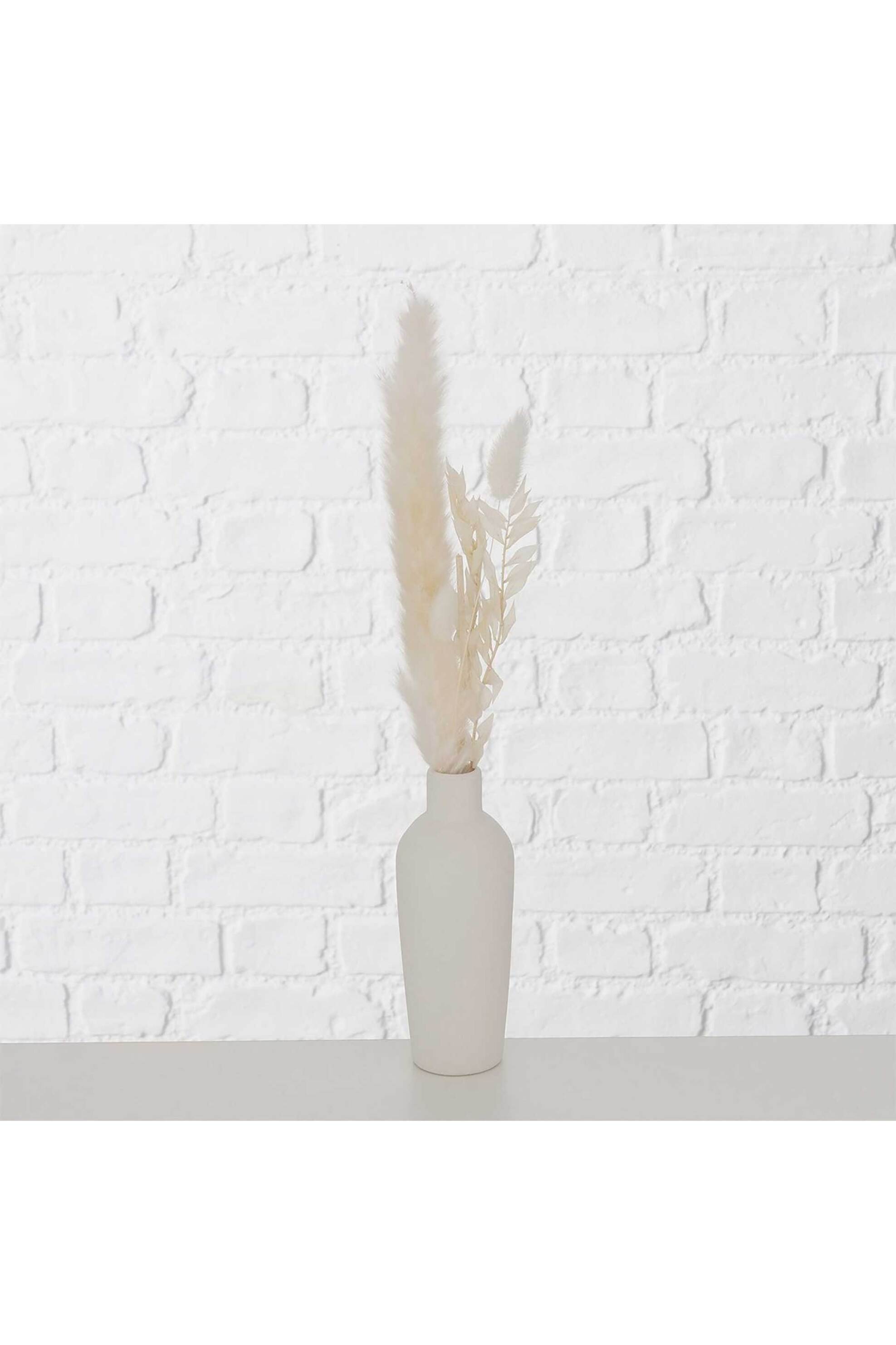 DOMUS HOMUS πορσελάνινο βάζο με αποξηραμένα άνθη 16 χ 6 cm "Bianca" - 20-26-255 φωτογραφία