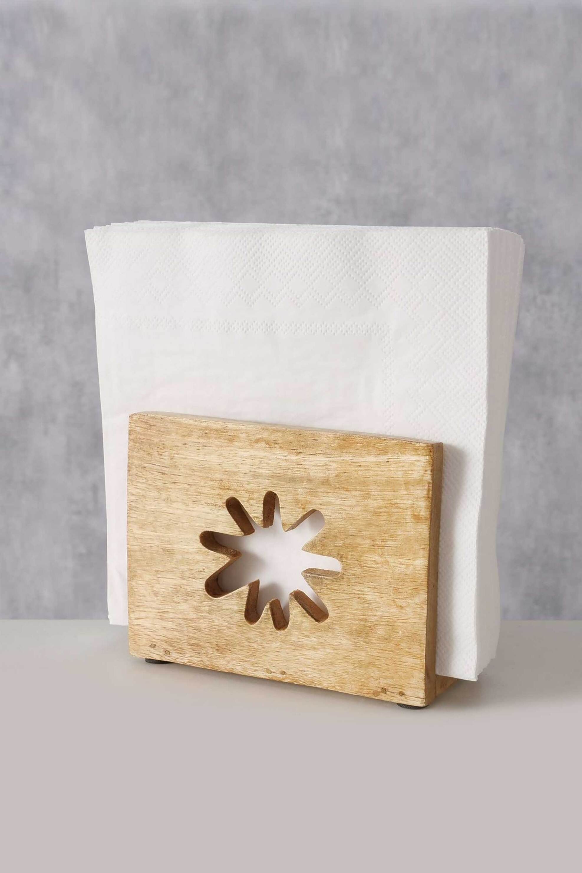 DOMUS HOMUS ξύλινη χαρτοπετσετοθήκη "Flowery" 14 x 6 x 11 cm - 20-24-437
