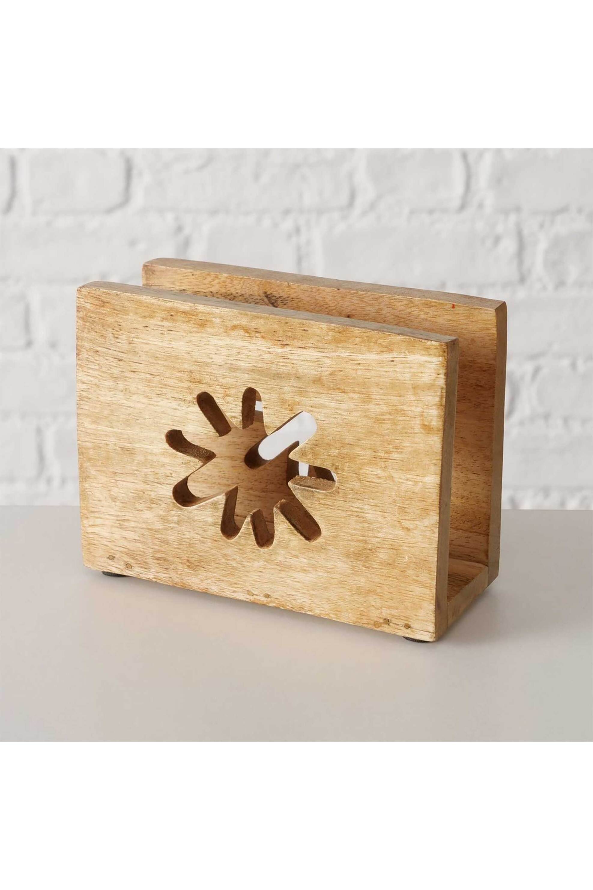 DOMUS HOMUS ξύλινη χαρτοπετσετοθήκη "Flowery" 14 x 6 x 11 cm - 20-24-437 φωτογραφία