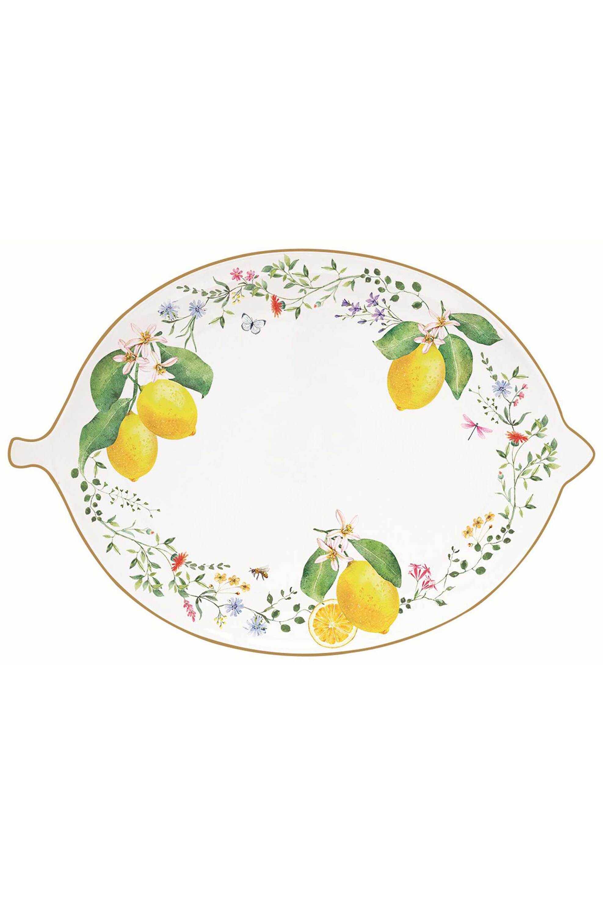 DOMUS HOMUS πιατέλα σερβιρίσματος "Fleurs Citrons" 30 x 21,5 cm - 20-21-433
