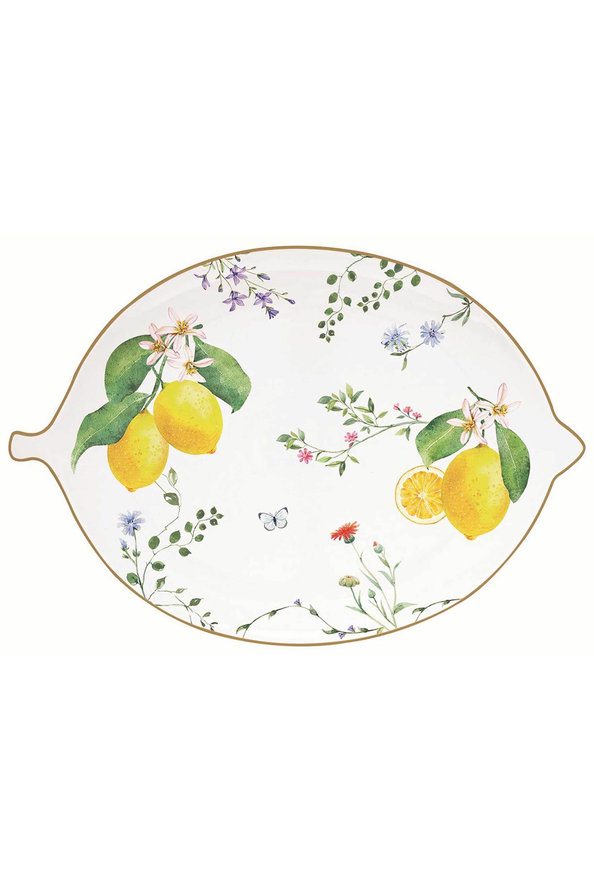 DOMUS HOMUS πιατέλα σερβιρίσματος "Fleurs Citrons" 25 x 18 cm - 20-21-454