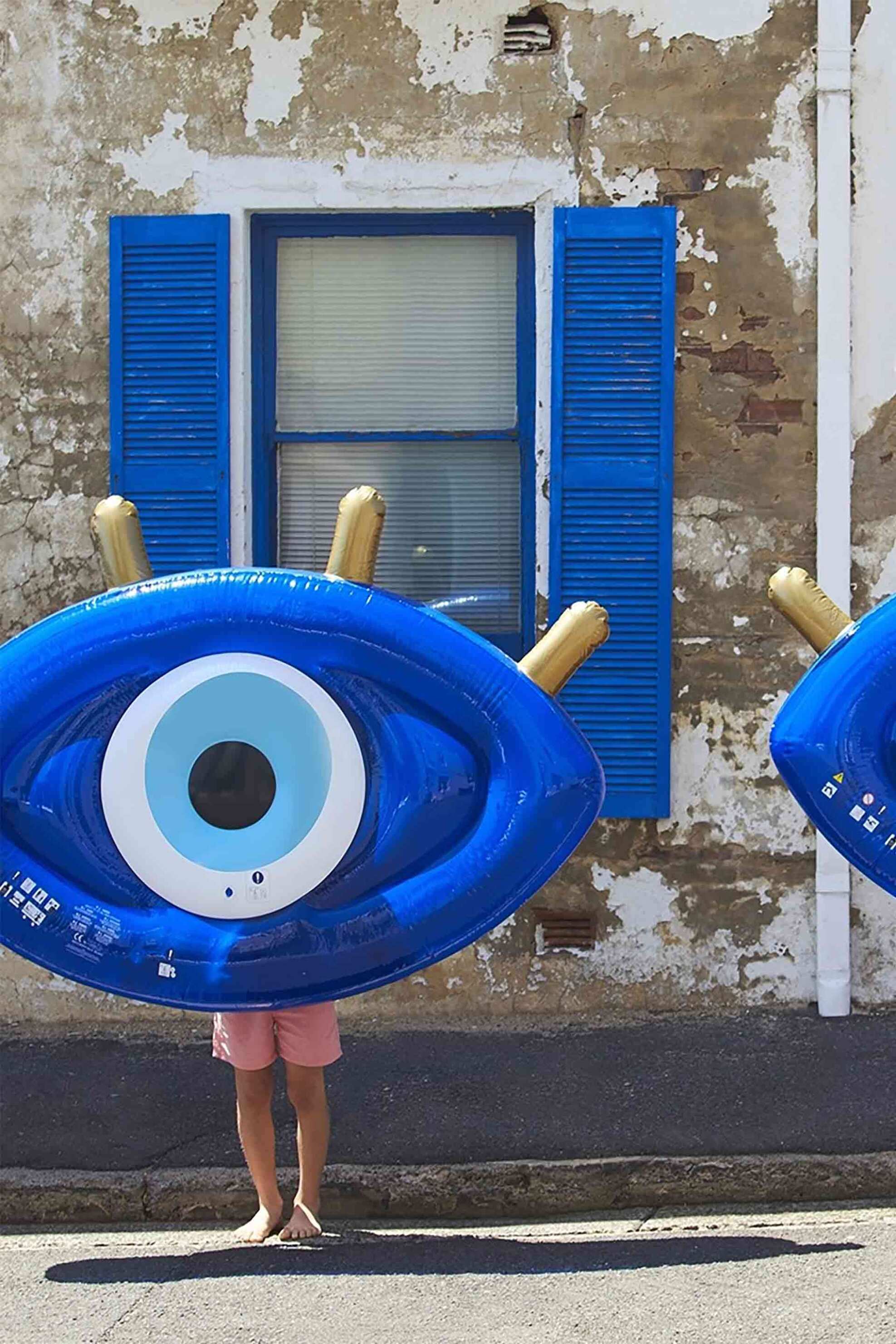 SUNNYLiFE Sunny Life στρώμα θαλάσσης "Greek Eye Blue" - 22180097 Μπλε