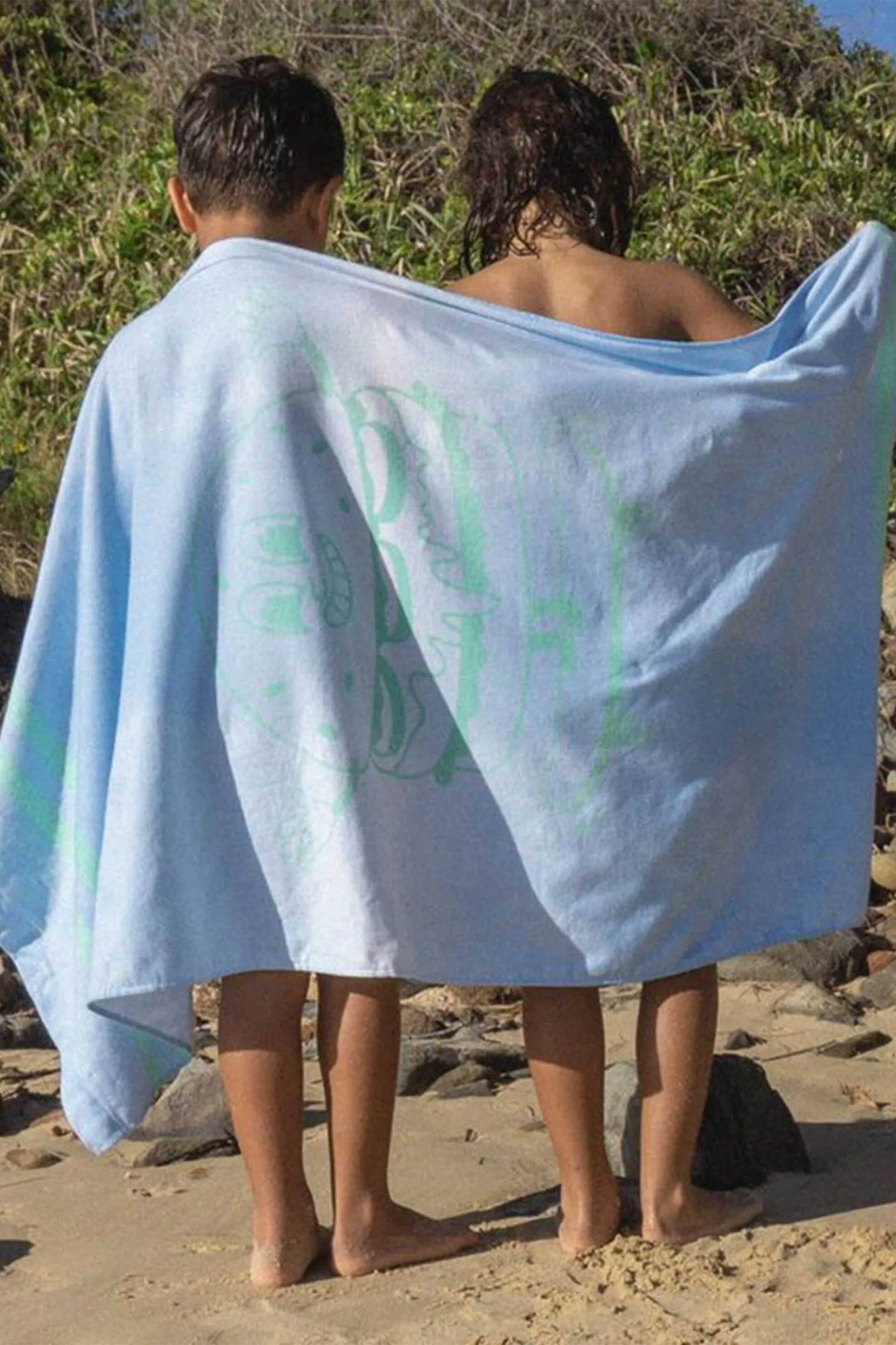 SUNNYLiFE Sunny Life παιδική πετσέτα θαλάσσης 150 x 75 cm "The Sea Kids Blue-Lime" - 24180193 Μπλε Ανοιχτό