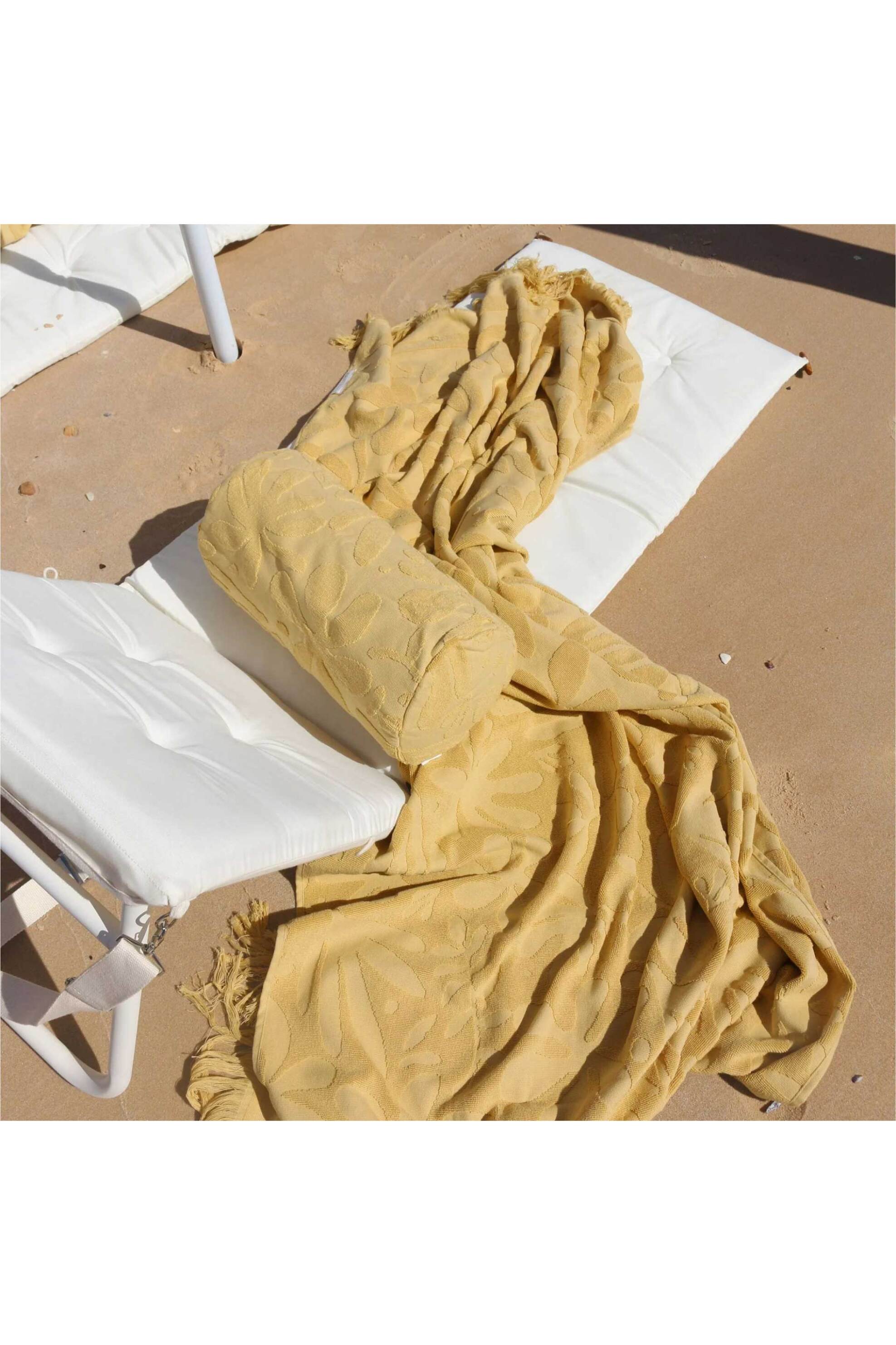 Sunnylife unisex πετσέτα θαλάσσης 90 x 175 cm "Luxe Mango Bay Golden Mustard" - 24180239 Μουσταρδί φωτογραφία