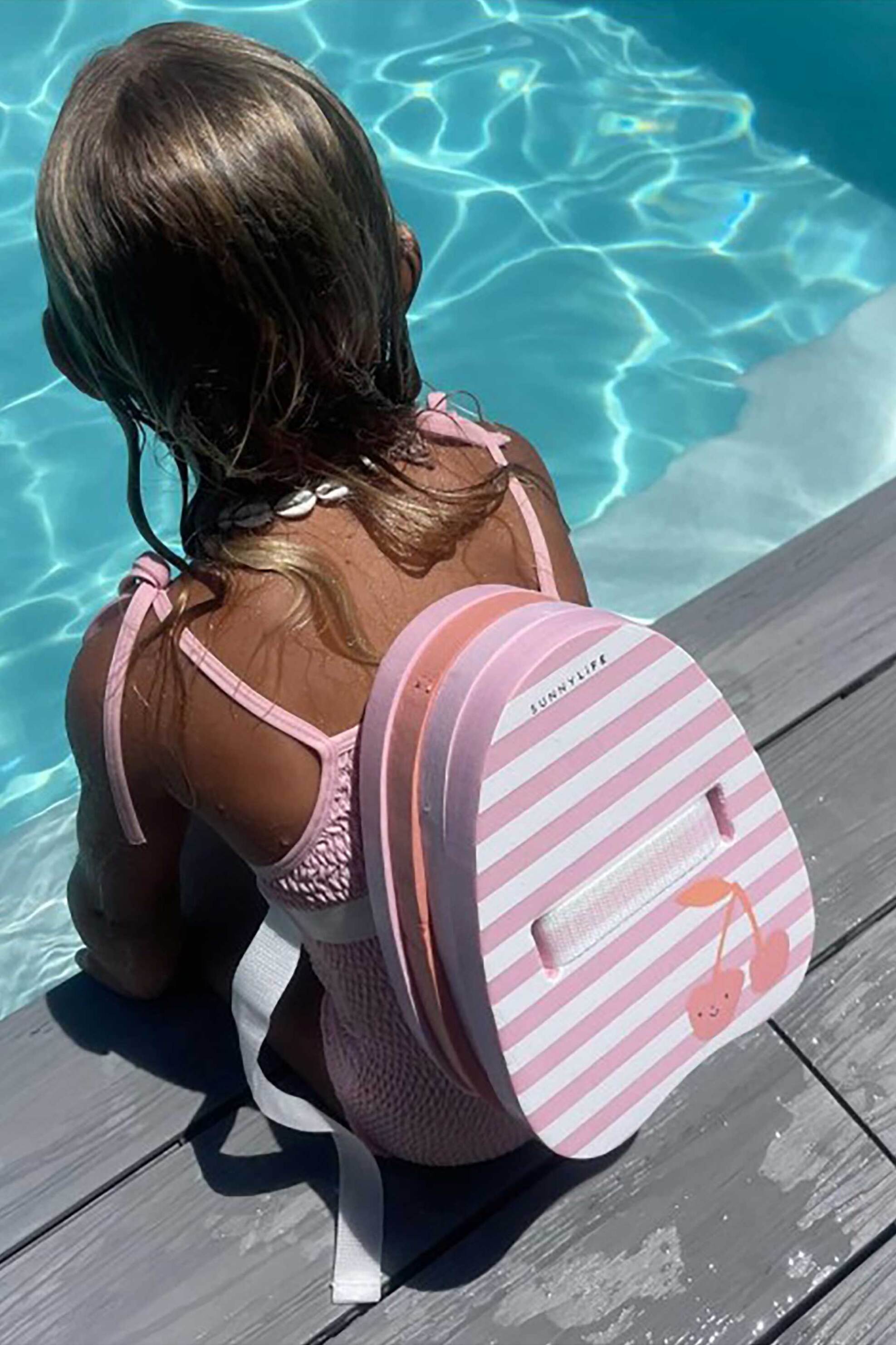 SUNNYLiFE Sunny Life παιδικό σωσίβιο πλάτης με 4 τουβλάκια "Candy Cherry" - 25180092 Ροζ