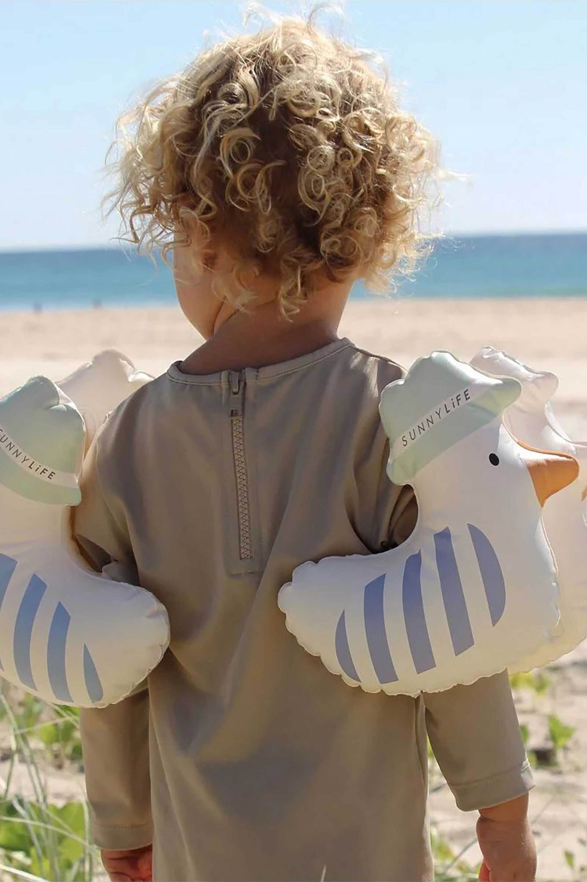 SUNNYLiFE Sunny Life παιδικά μπρατσάκια "Sid the Seagull Blue Stripe" - 25180100 Λευκό