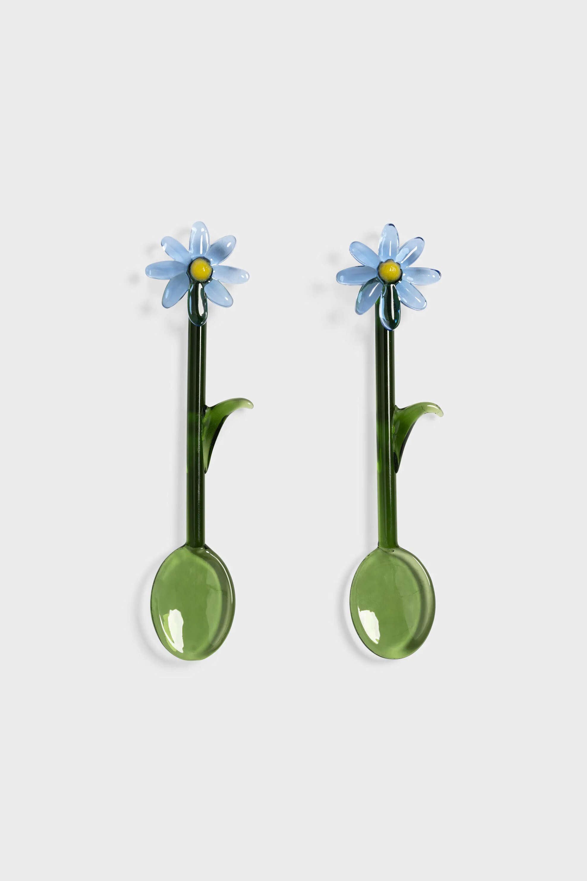 &K AMSTERDAM &K Amsterdam σετ γυάλινα κουταλάκια "Flora" Μπλε (2 τεμάχια) - 2174-14