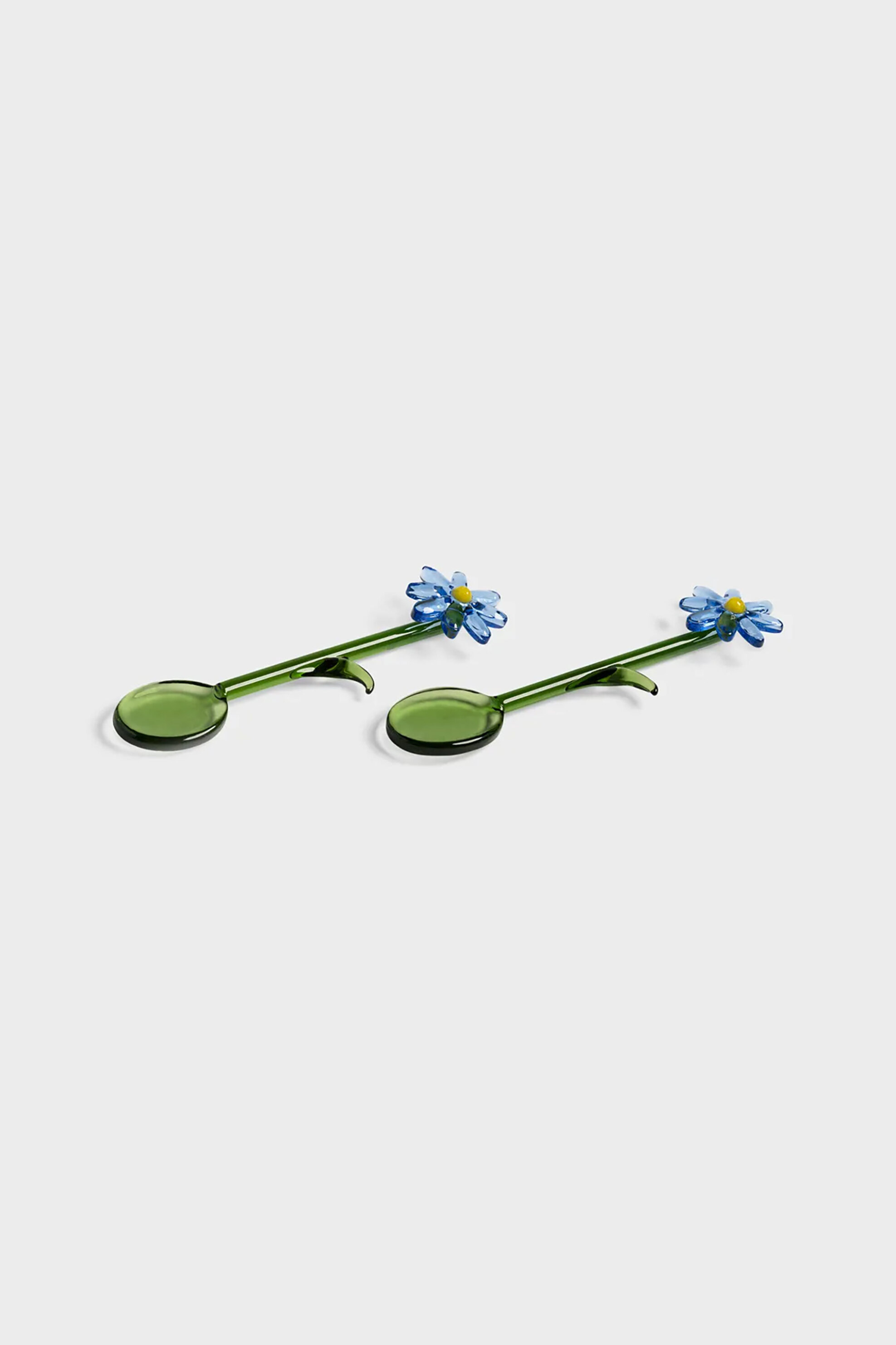 &K Amsterdam σετ γυάλινα κουταλάκια "Flora" Μπλε (2 τεμάχια) - 2174-14 φωτογραφία