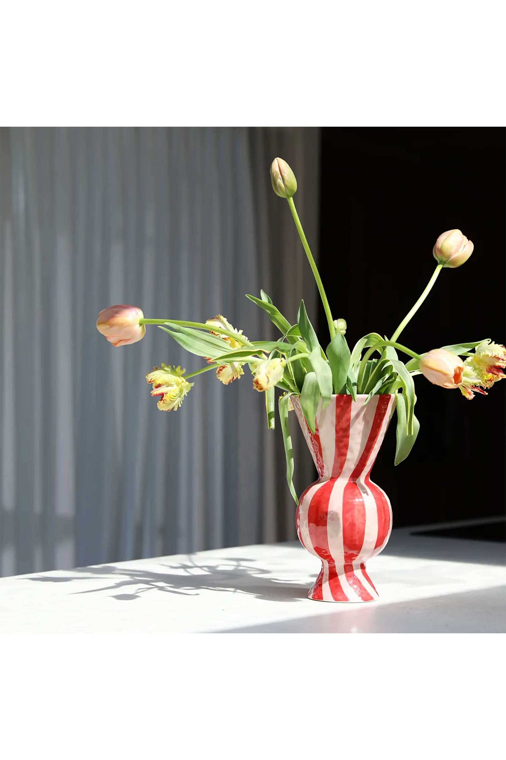 &K Amsterdam κεραμικό βάζο "Rhombic" 29,5 x 16 cm Κόκκινο - 3549-03 φωτογραφία