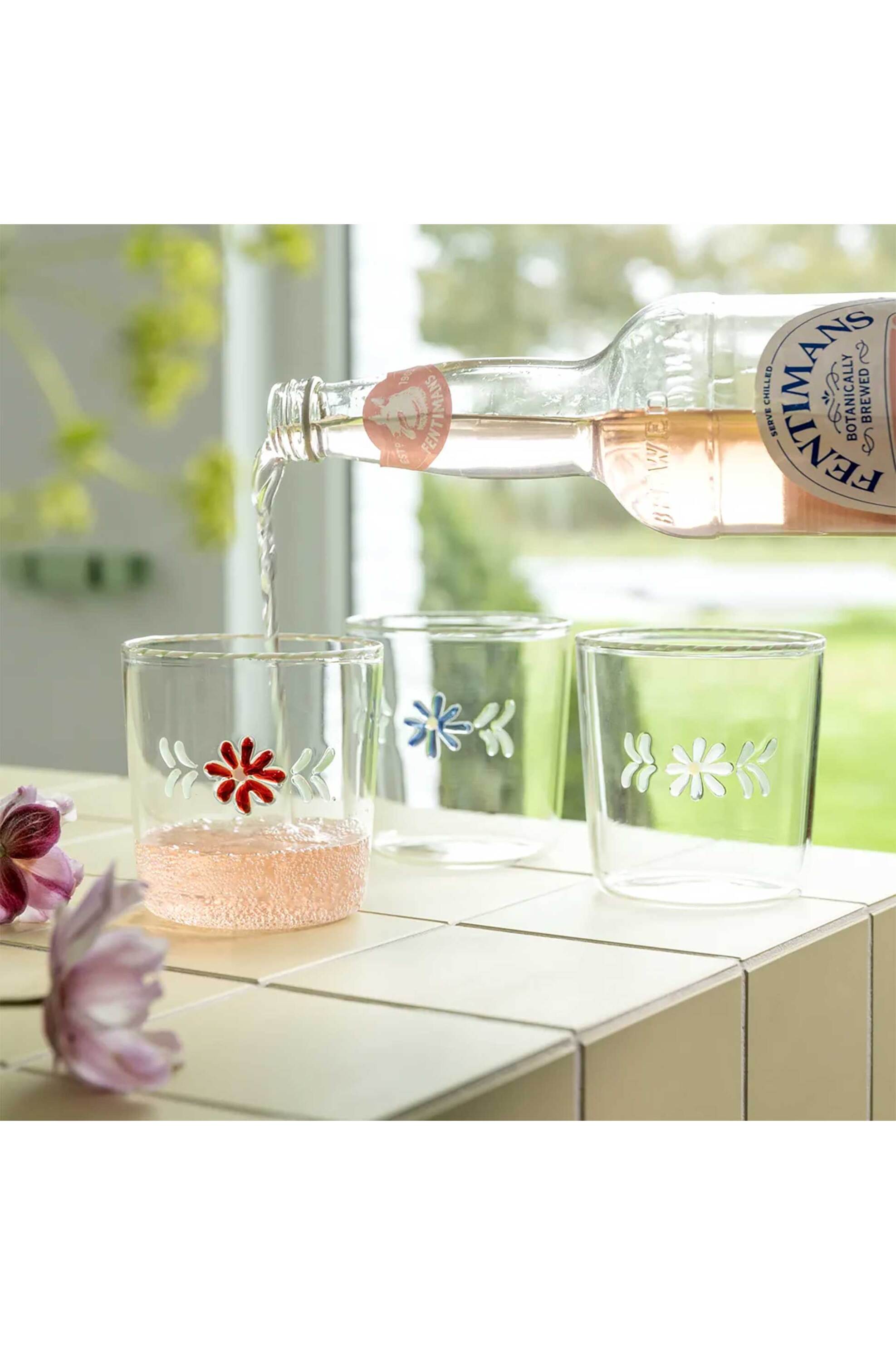 &K Amsterdam σετ ποτήρια χαμηλά "Flora" (2 τεμάχια) Μπλε - 361-03 φωτογραφία