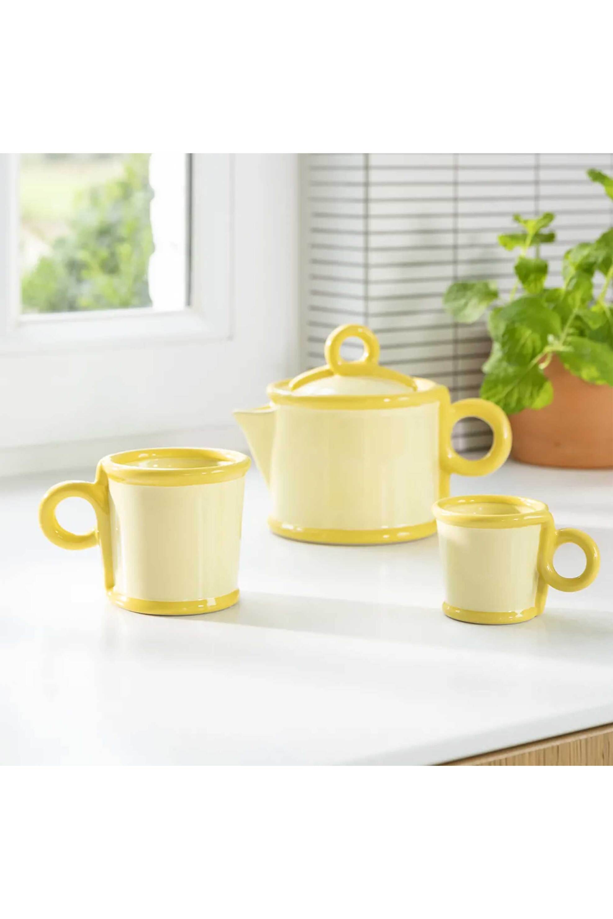 &K Amsterdam σετ κεραμικές κούπες small "Loop" (2 τεμάχια) Κίτρινο - 2844-01 φωτογραφία