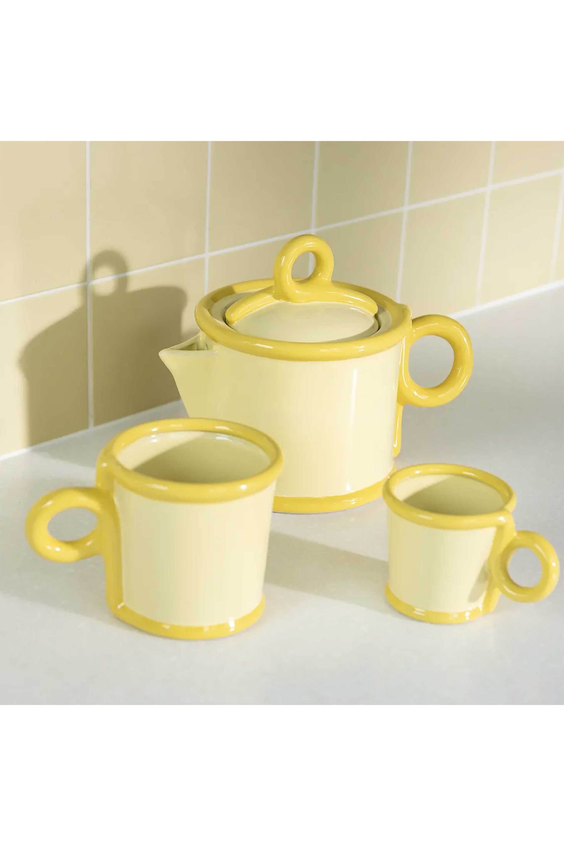 &K Amsterdam κεραμική τσαγιέρα "Loop" 700 ml Κίτρινο - 2844-03 φωτογραφία