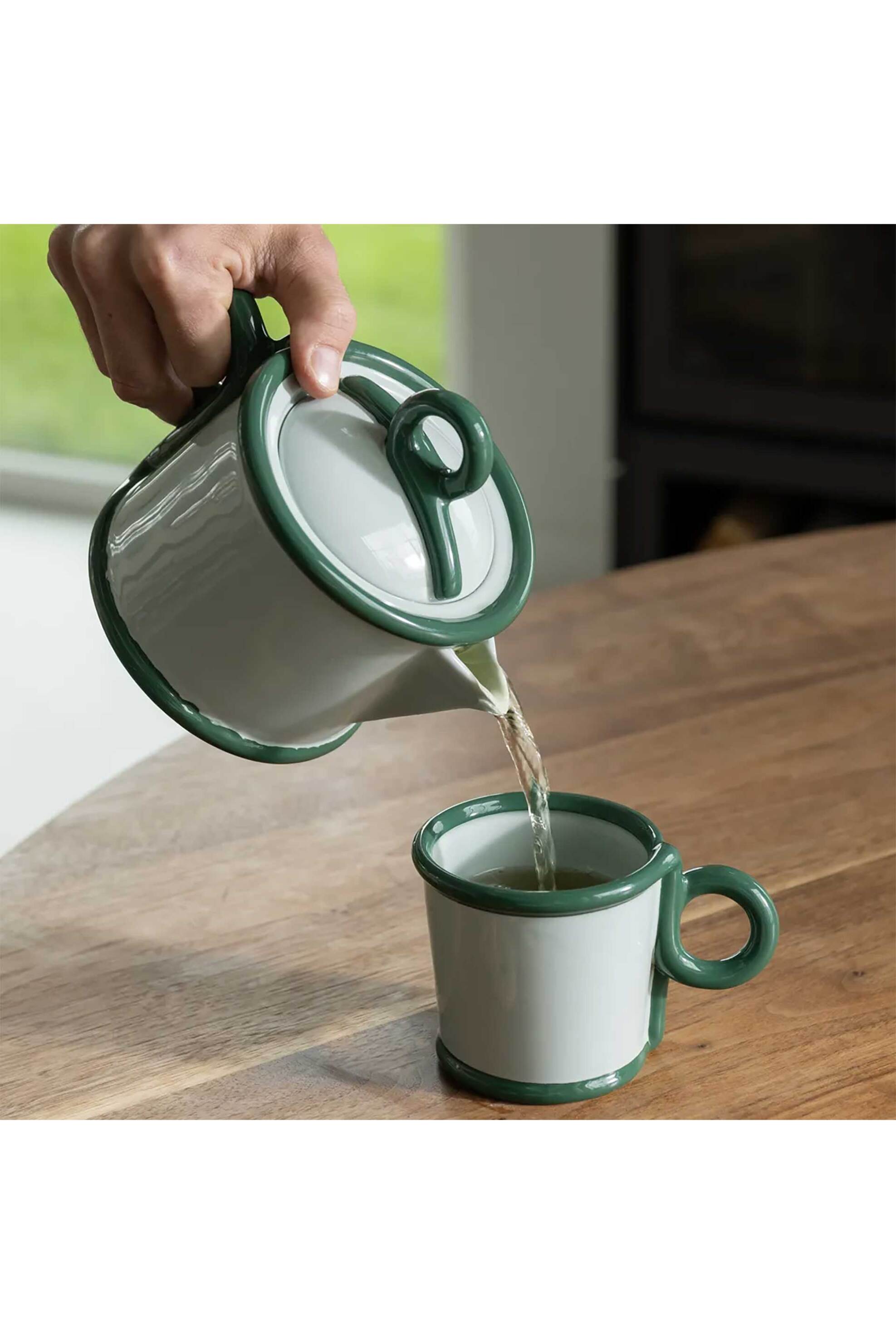 &K Amsterdam κεραμική τσαγιέρα "Loop" 700 ml Πράσινο - 2844-06 φωτογραφία