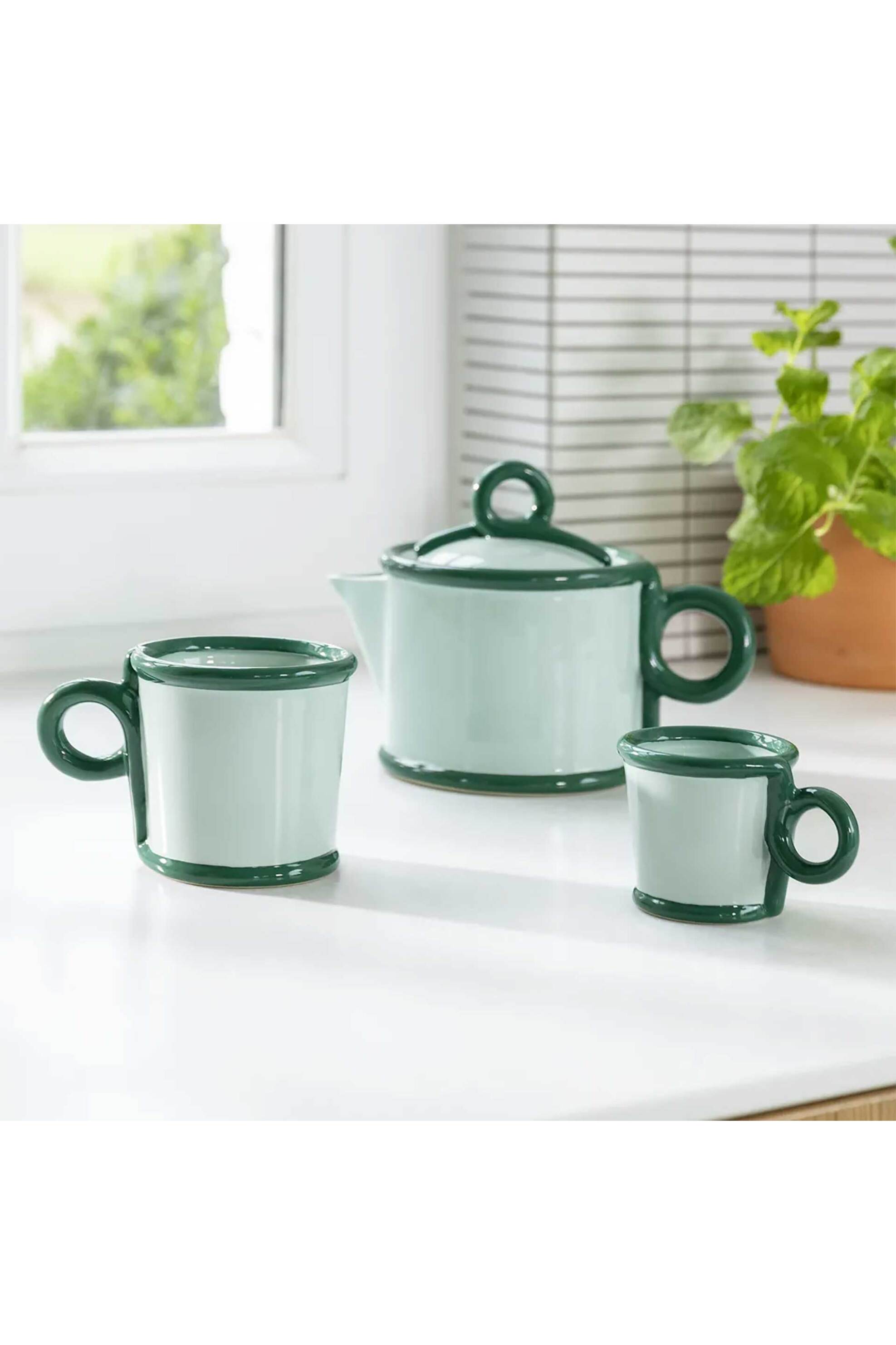 &K Amsterdam κεραμική τσαγιέρα "Loop" 700 ml Πράσινο - 2844-06 φωτογραφία