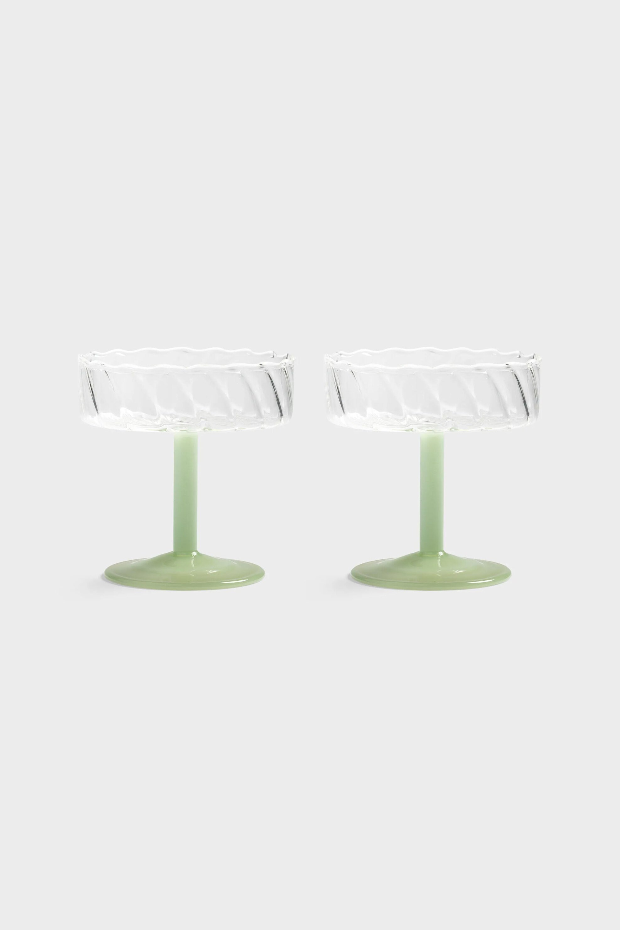 &K AMSTERDAM &K Amsterdam σετ ποτήρια κολωνάτα "Twirl" (2 τεμάχια) Πράσινο - 347-06