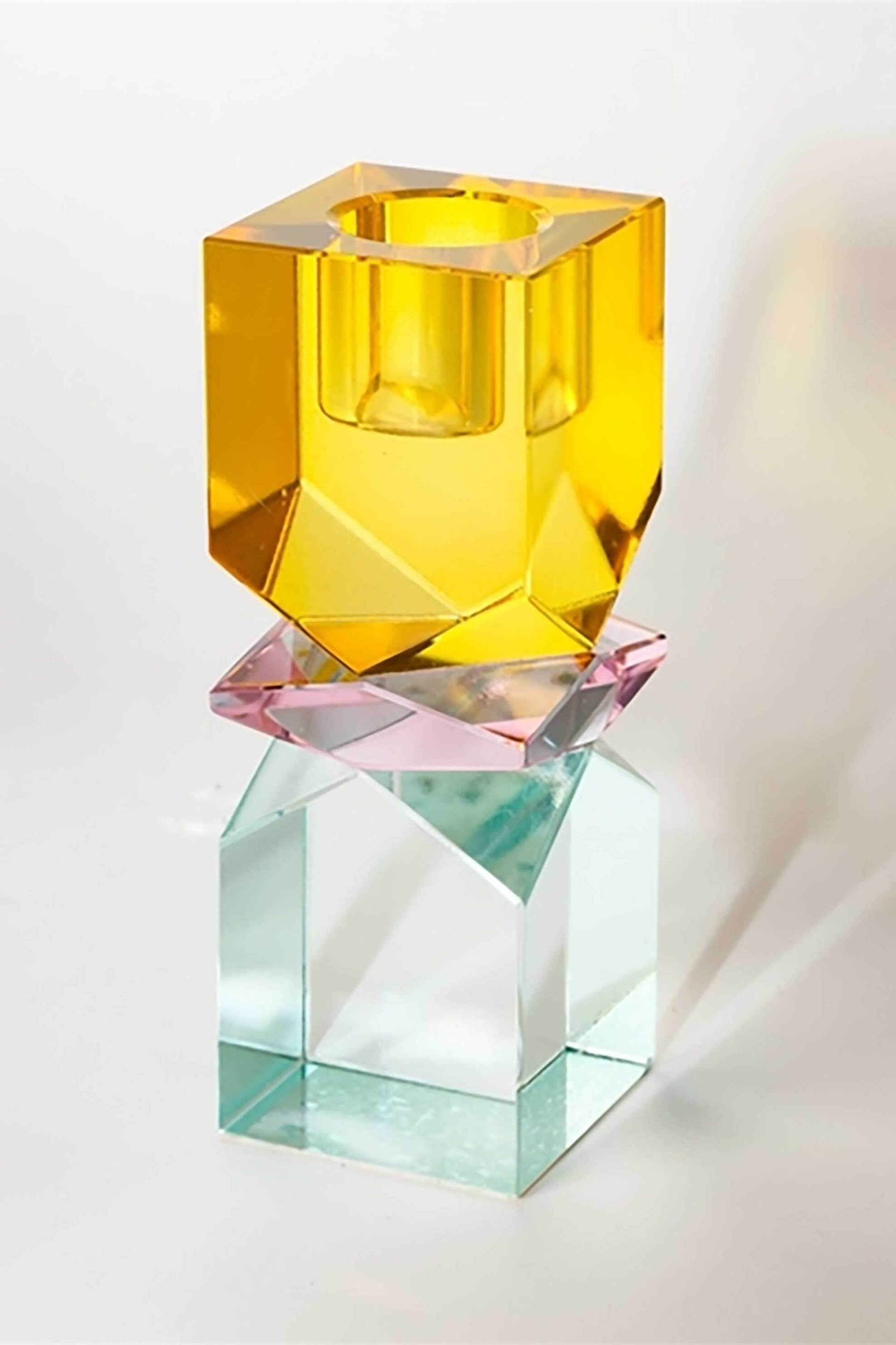 C'est Bon κρυστάλλινο κηροπήγιο 11 x 4 x 4 cm - CB301.987.86 Κίτρινο φωτογραφία