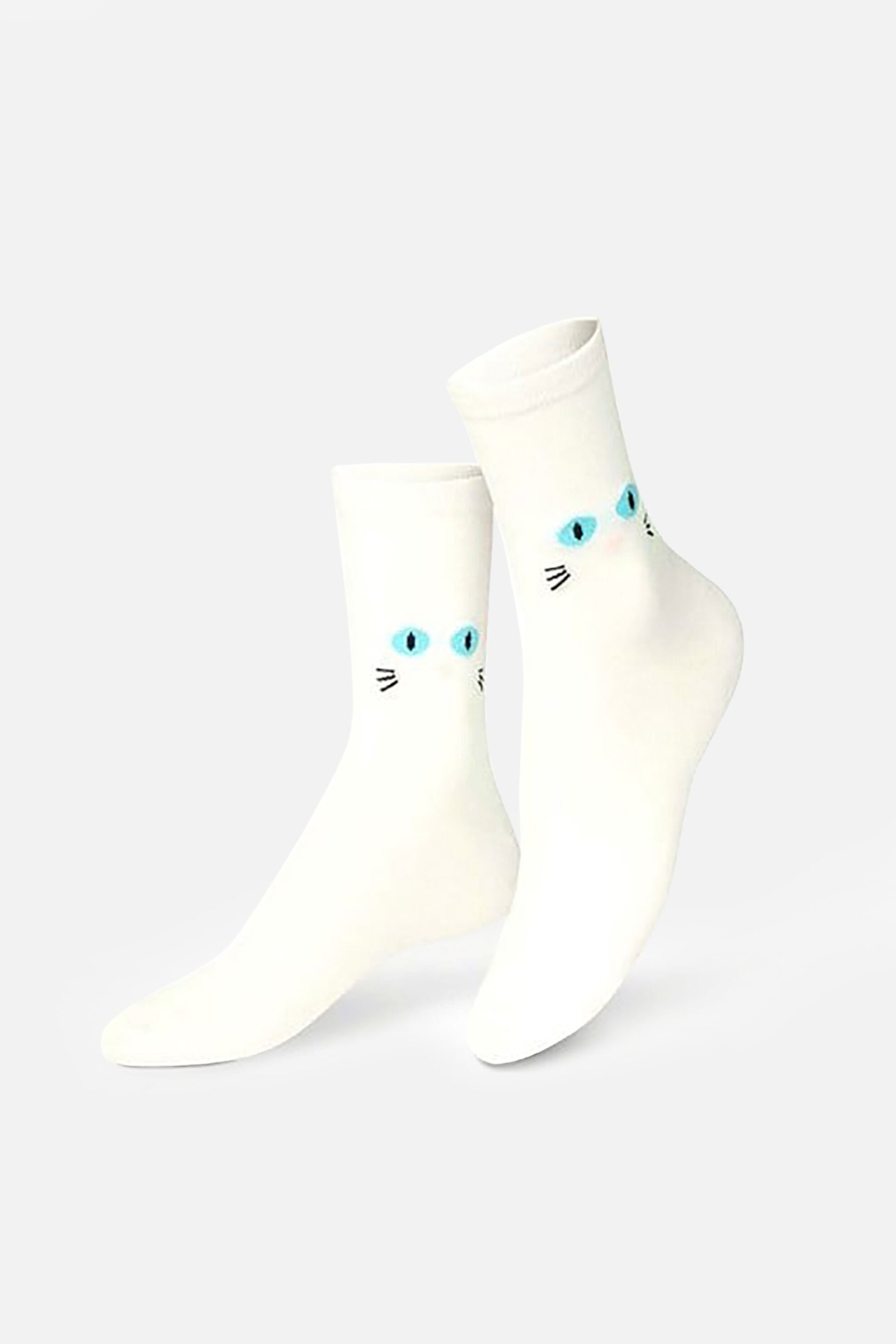 Eat My Socks unisex κάλτσες "Cat Walk White" - EMSNSCCAWH Πολύχρωμο φωτογραφία
