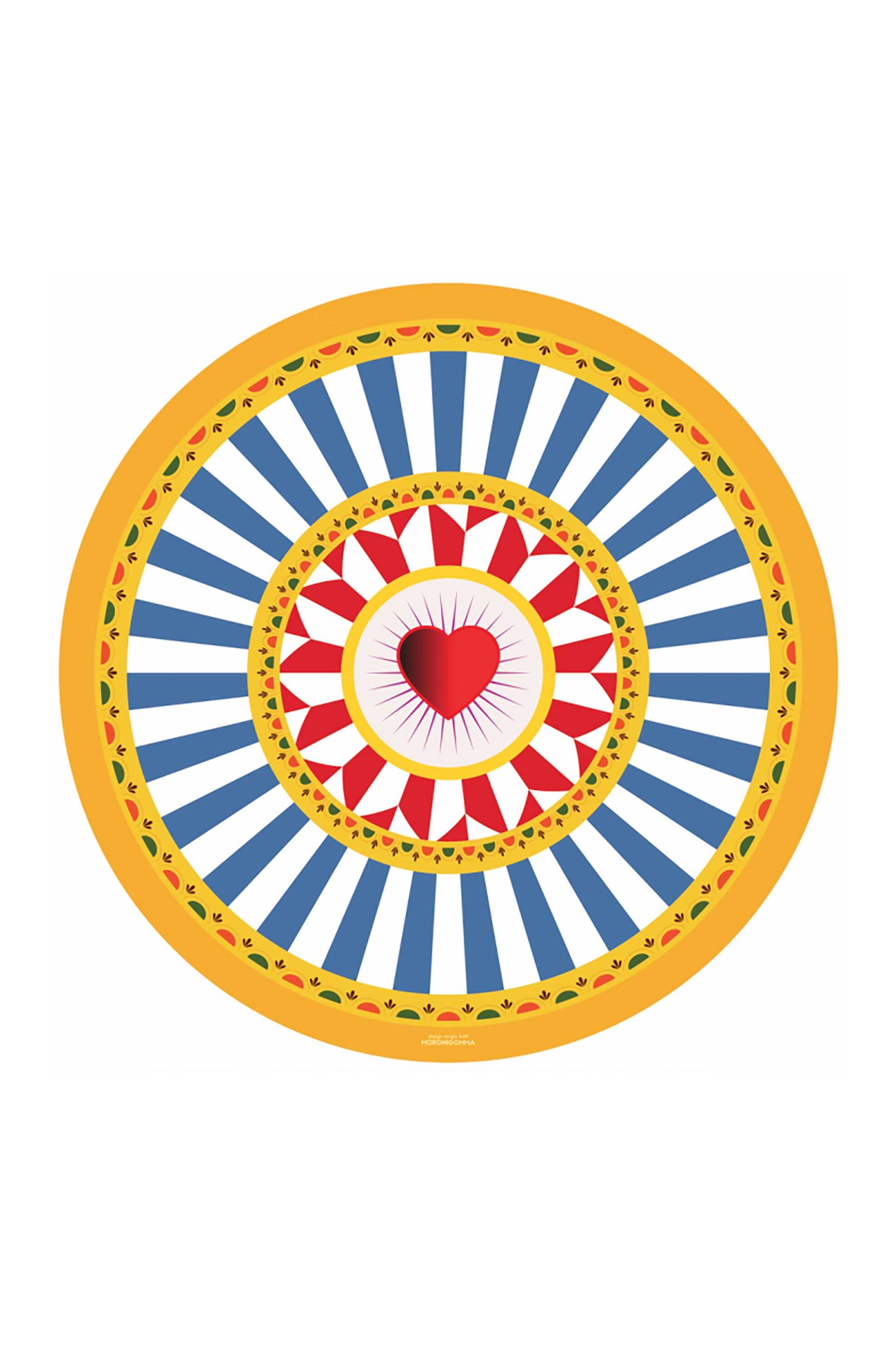 MORONI GOMMA Moroni Gomma στρογγυλό σουπλά με all-over print "Heart" 35 cm - SESSICCUORTON