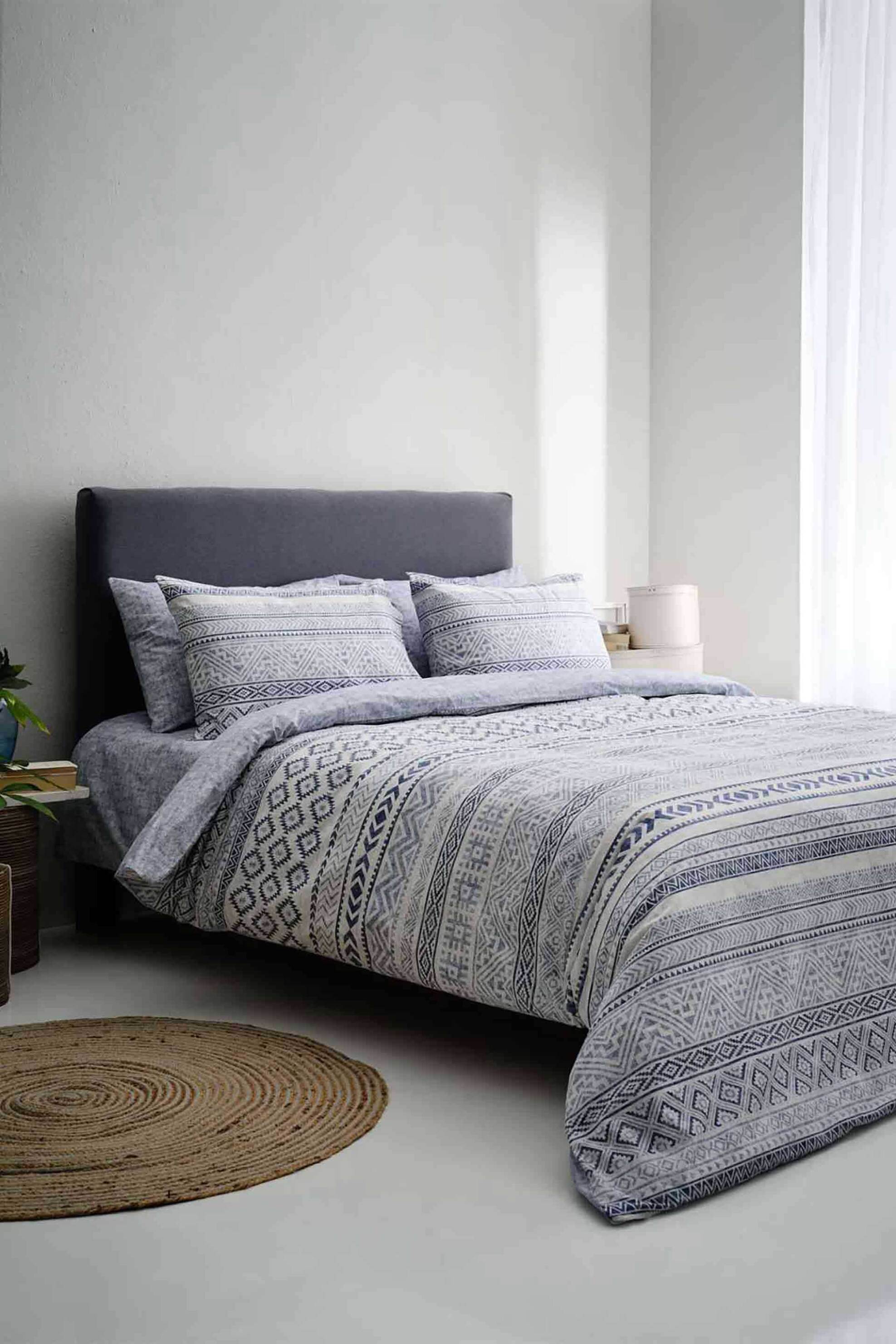 Vesta σετ σεντόνια υπέρδιπλα με μαξιλαροθήκη "Amorgos-1" 2 x 240 x 260 - 53 x 75 cm - 000009707 Μπλε