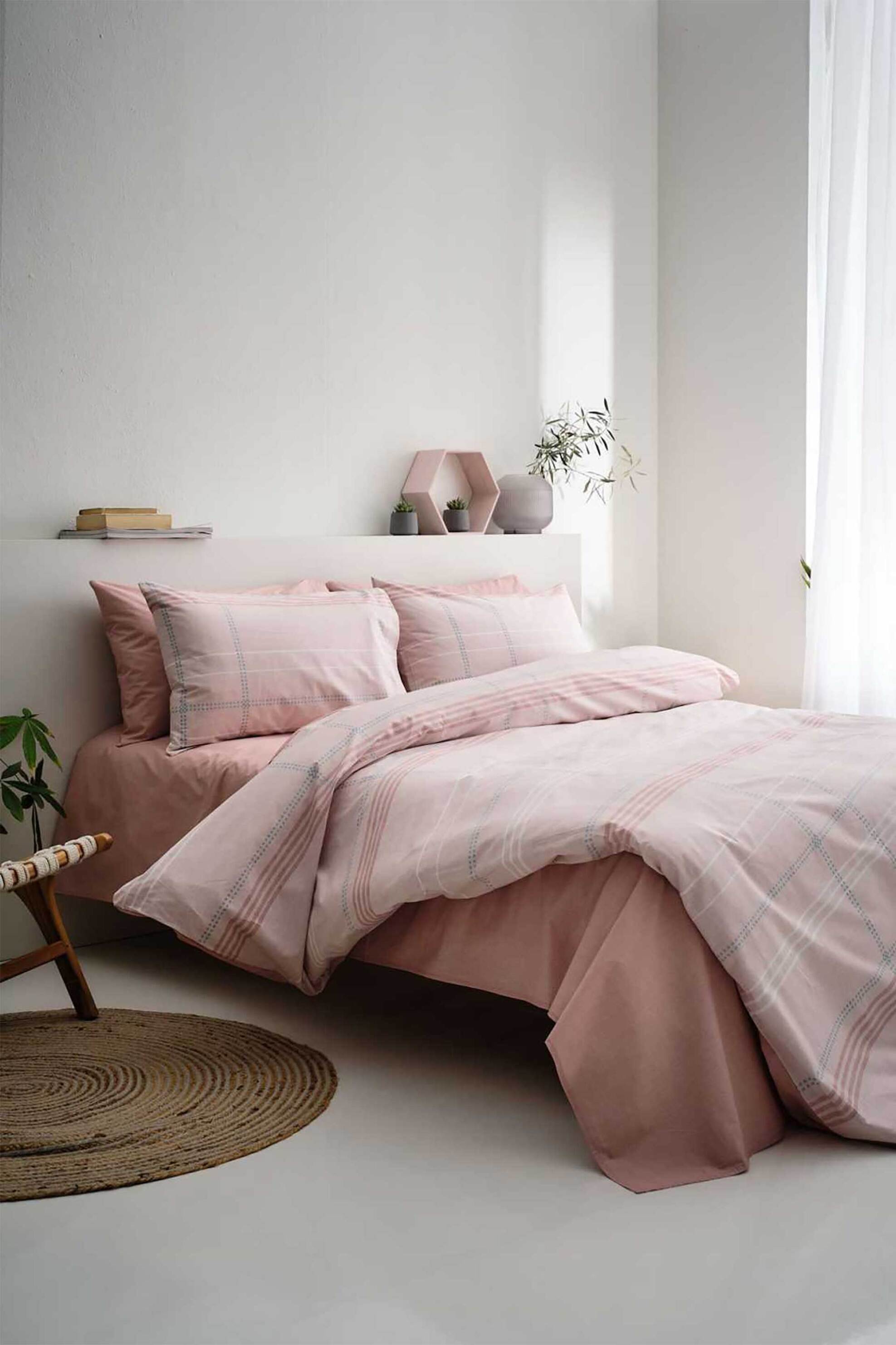Vesta σετ σεντόνια υπέρδιπλα με μαξιλαροθήκη "Valeria-2" 2 x 240 x 260 - 53 x 75 cm - 000009712 Ροζ
