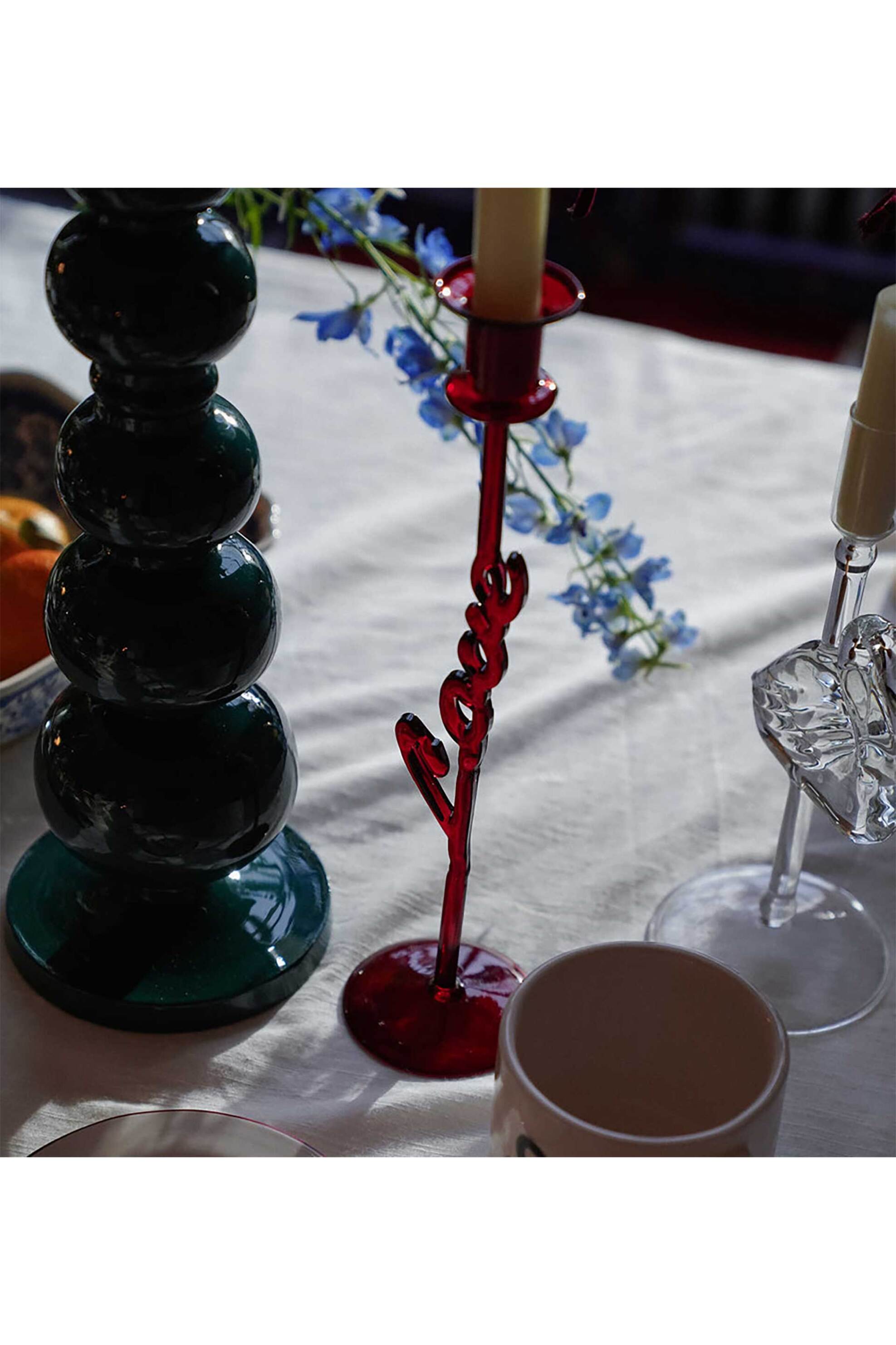 Anna + Nina γυάλινο κηροπήγιο "Carmine Love" - 25-2M811008 φωτογραφία