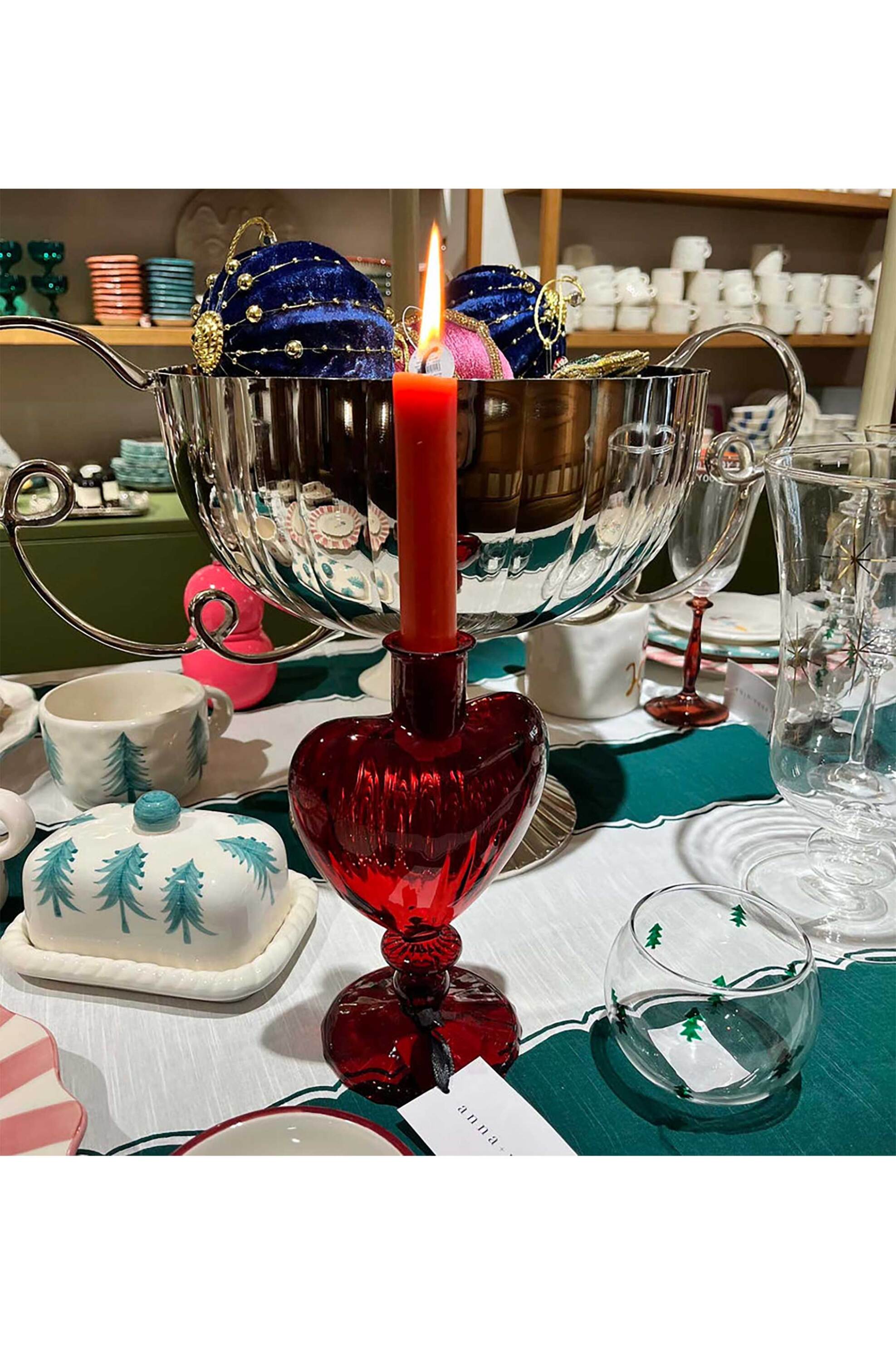 Anna + Nina γυάλινο κηροπήγιο "Maroon Parfum" - 25-3P811009 φωτογραφία