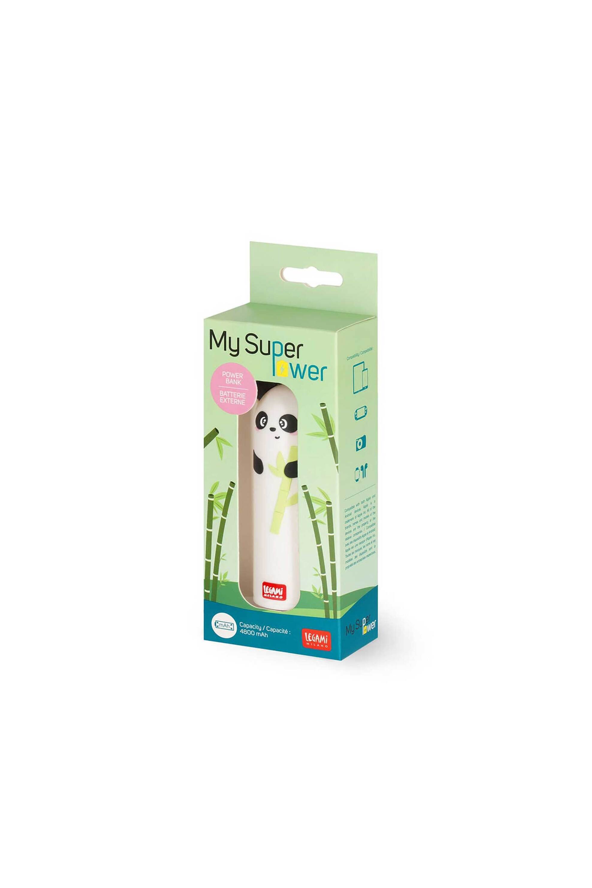 Legami Portable Battery Charger - My Super Power Panda 8052694016494