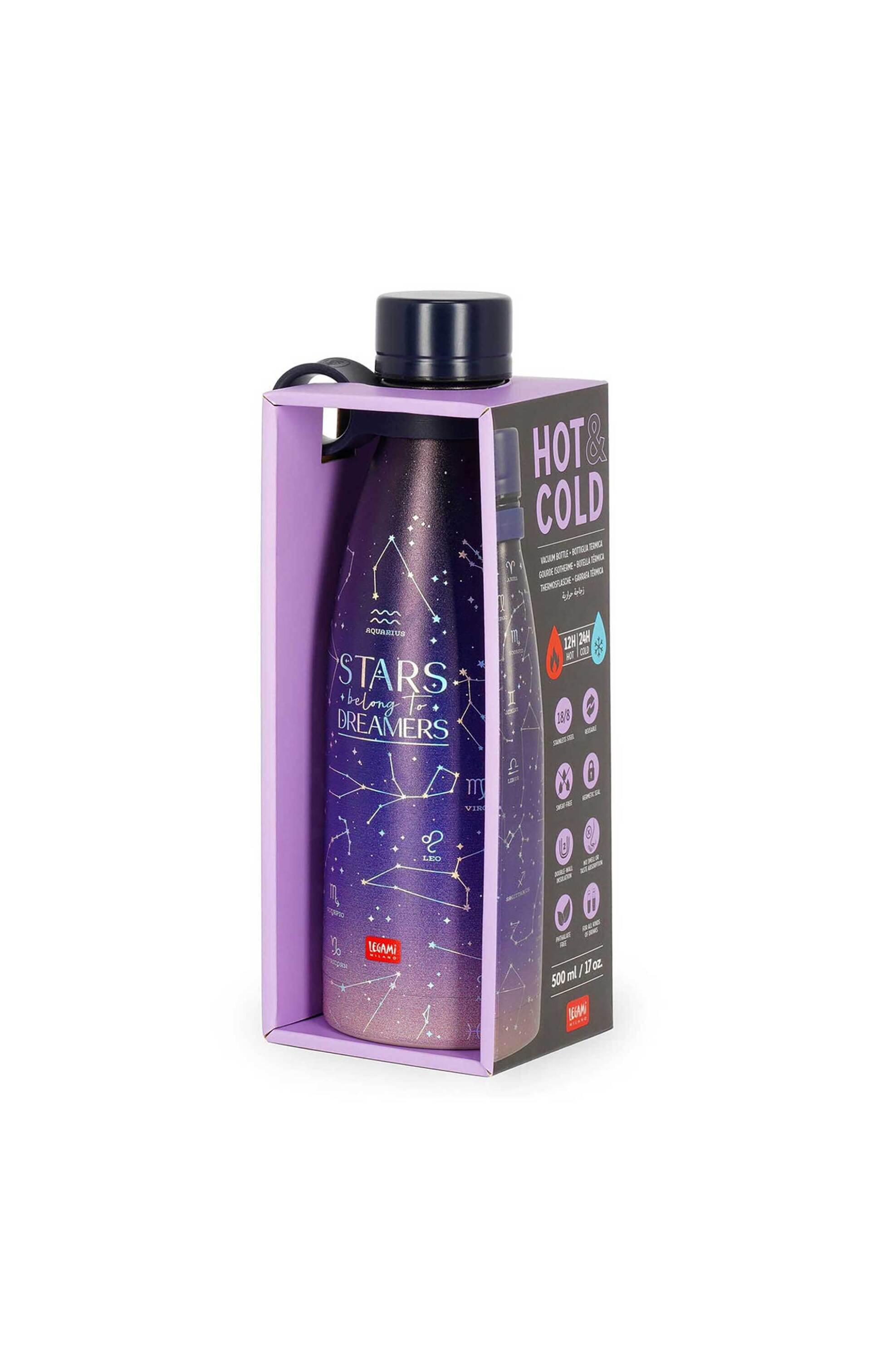 Legami Vacuum Bottle - Hot Cold Stars 500 ML 8052694016913
