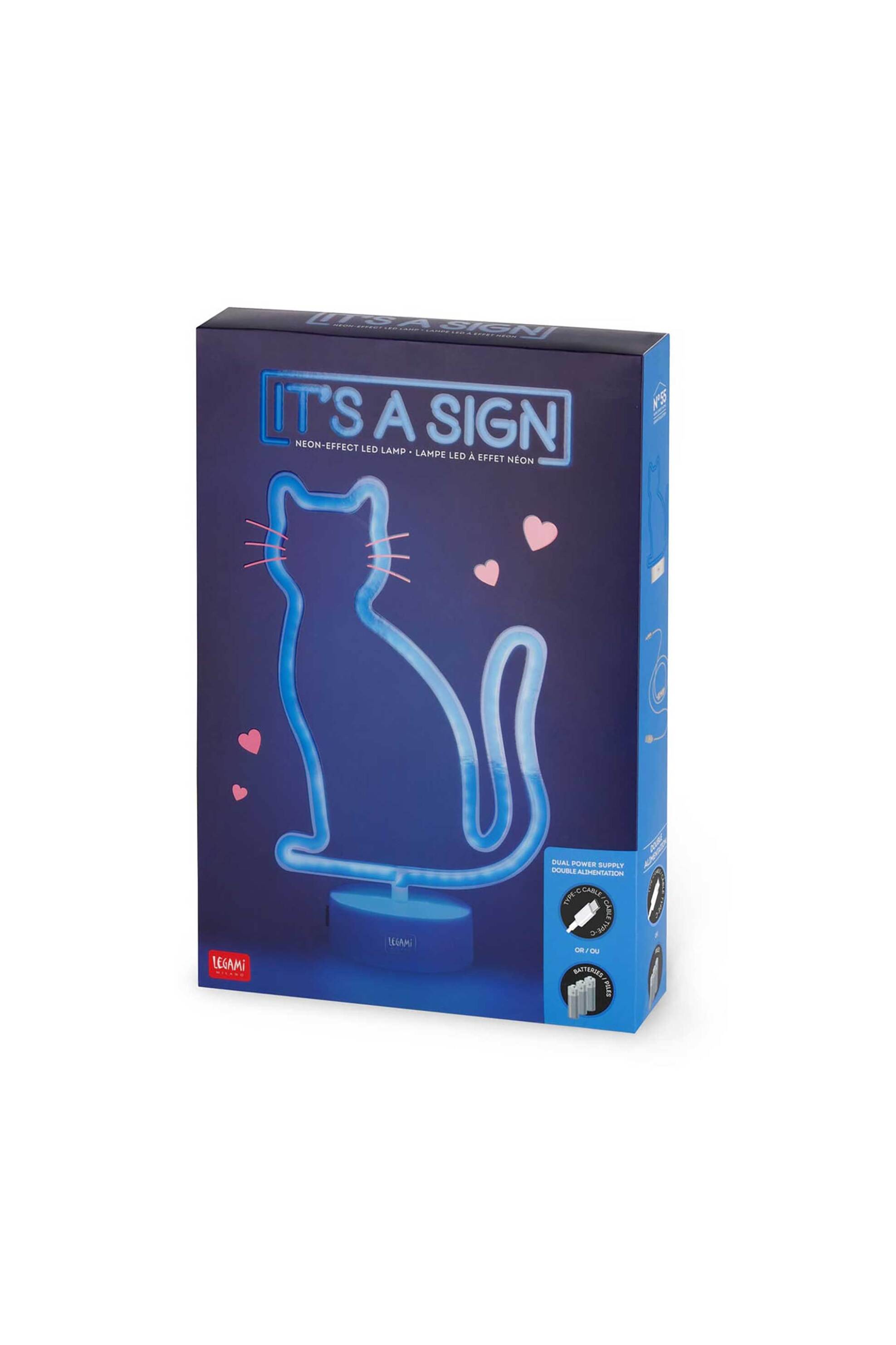 Legami Neon-Effect Led Lamp - It&Apos S A Sign Kitty 8052694038205