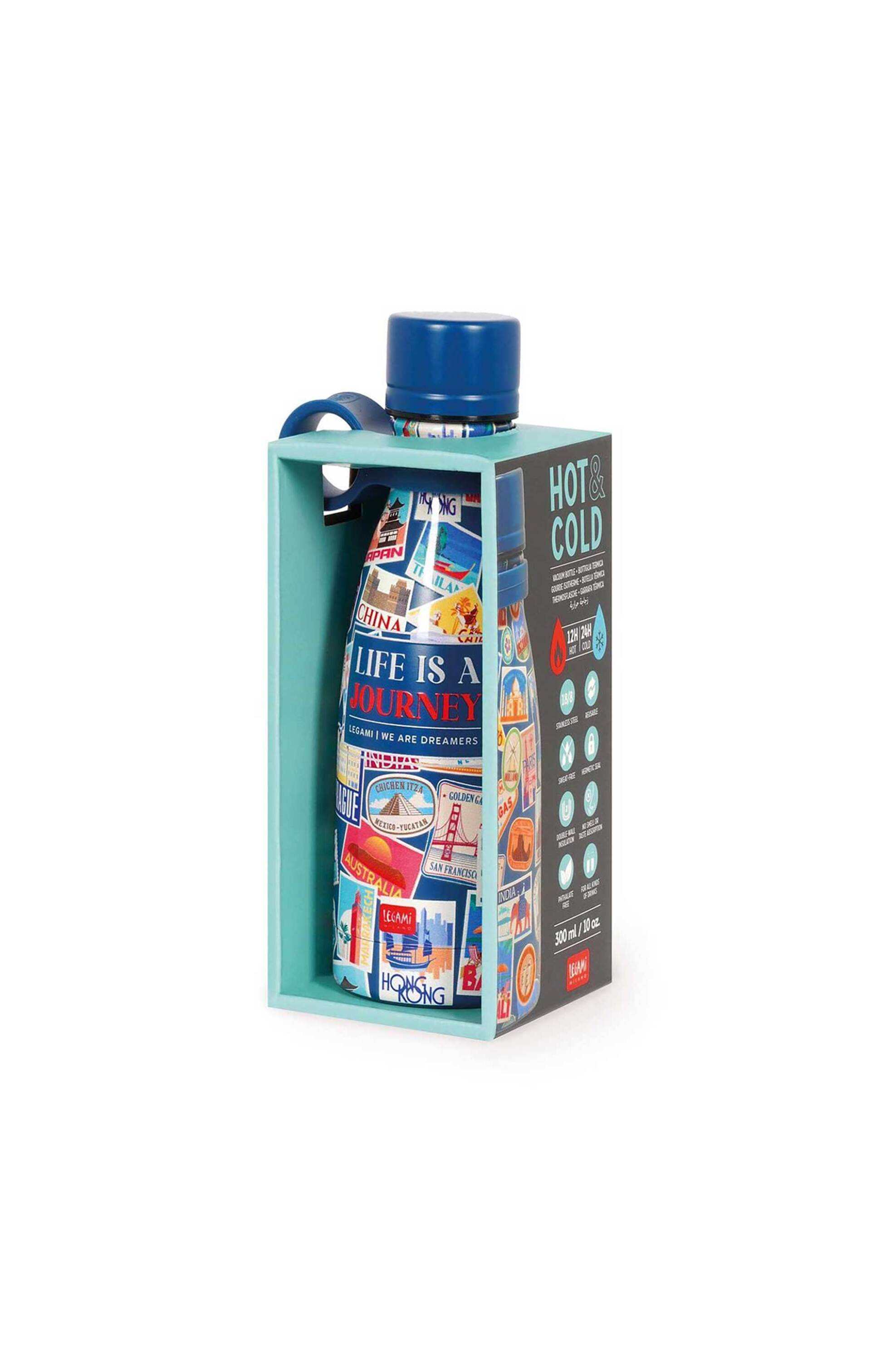 Legami Mini Vacuum Bottle - Hot Cold Travel Stickers 300 ML 8052694039875