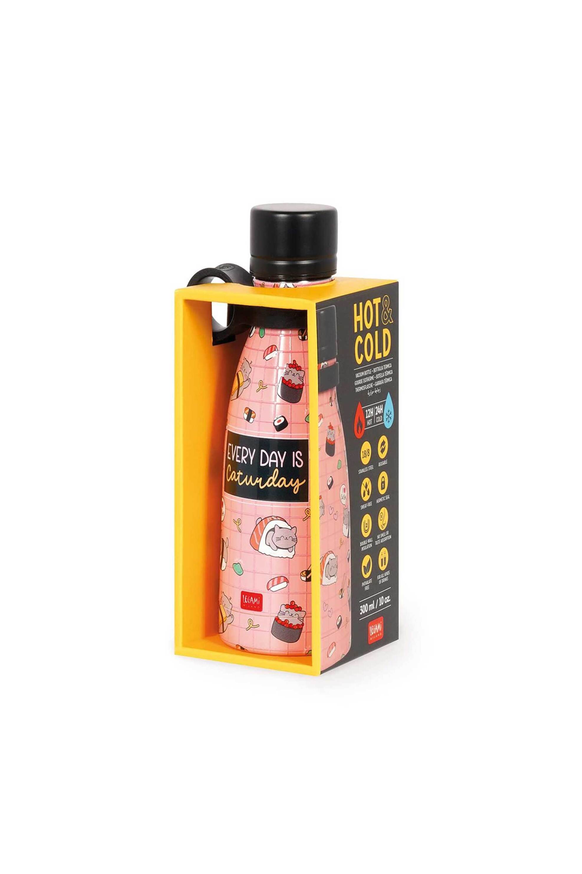Legami Mini Vacuum Bottle - Hot Cold Sushi Cat 300 ML 8052694039882