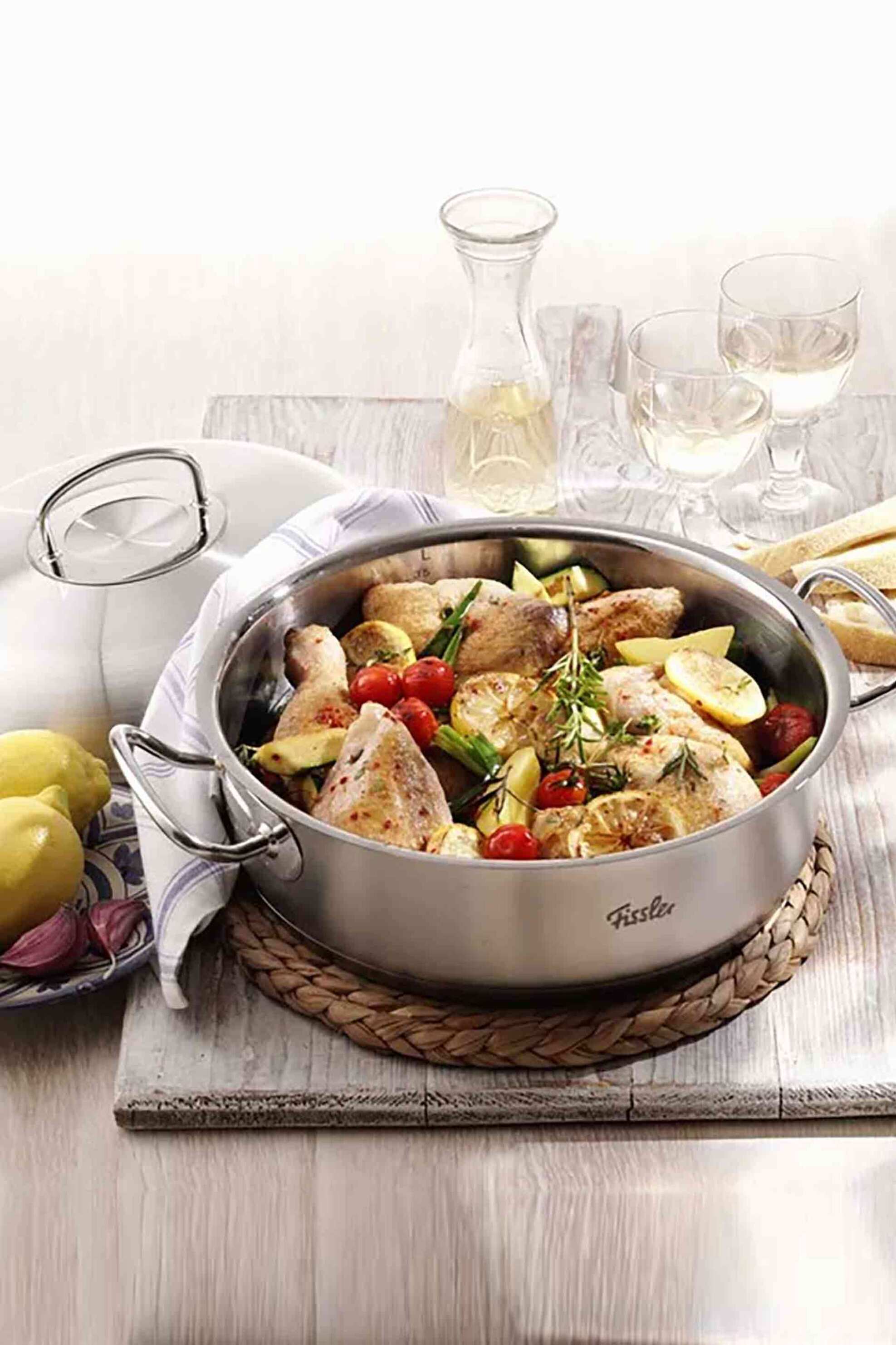 Fissler ανοξείδωτο πλακερό με πομπέ καπάκι "Original Profi" 28 cm - 4,8 Lt - 084-588-28-000/0 φωτογραφία