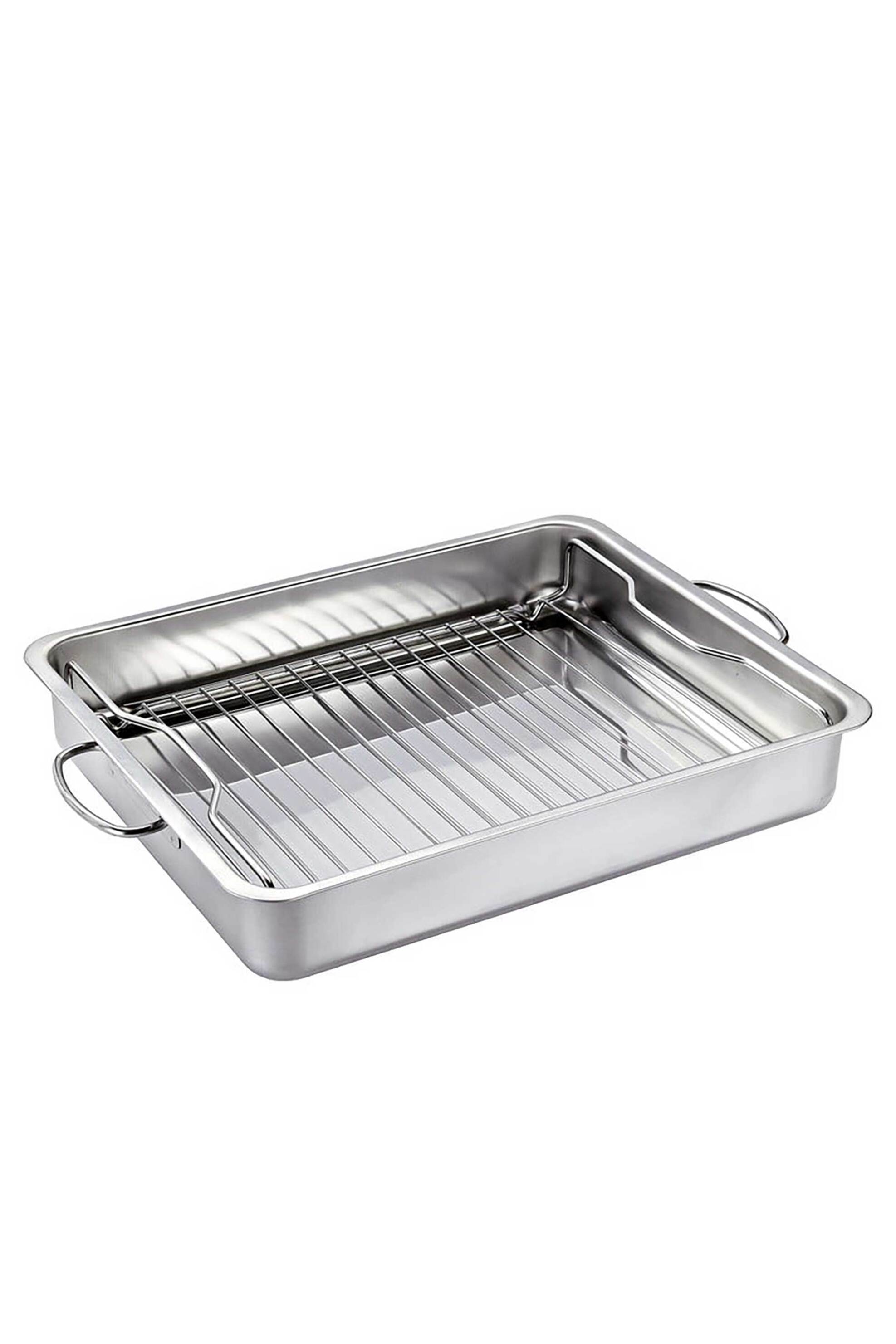 KÜCHENPROFI Küchenprofi ανοξείδωτο ταψί παραλληλόγραμμο με σχάρα και λαβές 40 x 32 x 5,7 cm - 1066632840