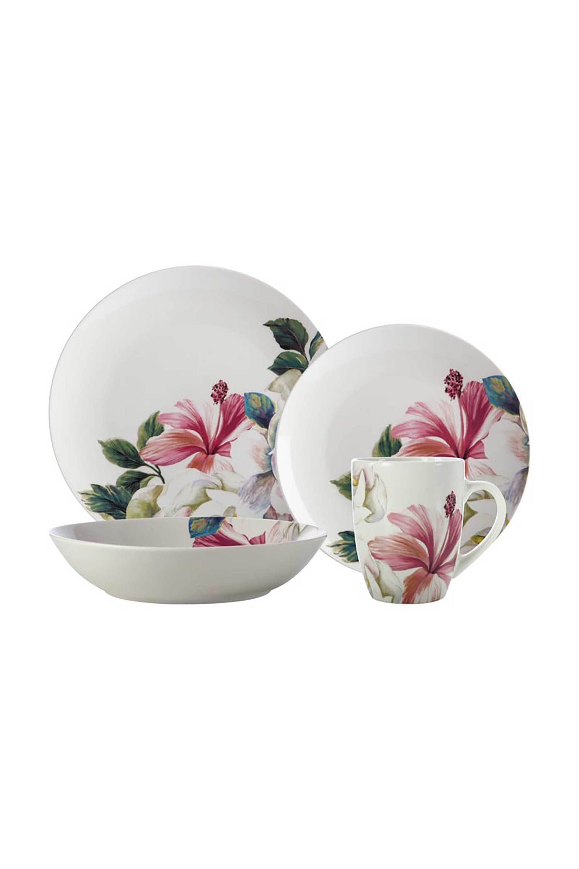 Casa Domani σερβίτσιο πορσελάνης 16 τεμαχίων σε συσκευασία δώρου "Magnolia" λευκό - LF0016