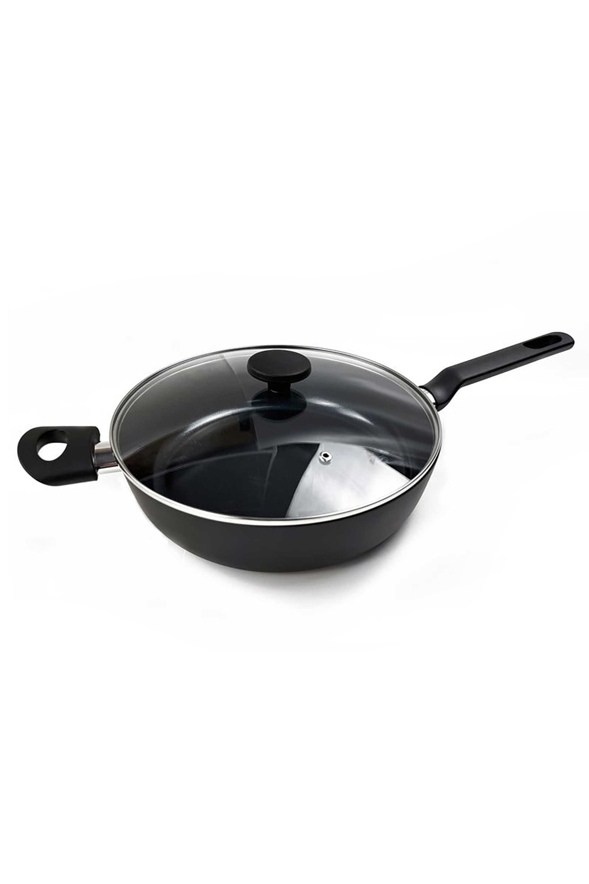 COOK SHOP Cook-Shop τηγάνι βαθύ με γυάλινο καπάκι και κεραμική αντικολλητική επίστρωση "Venice" 28 cm μαύρο - 2536694