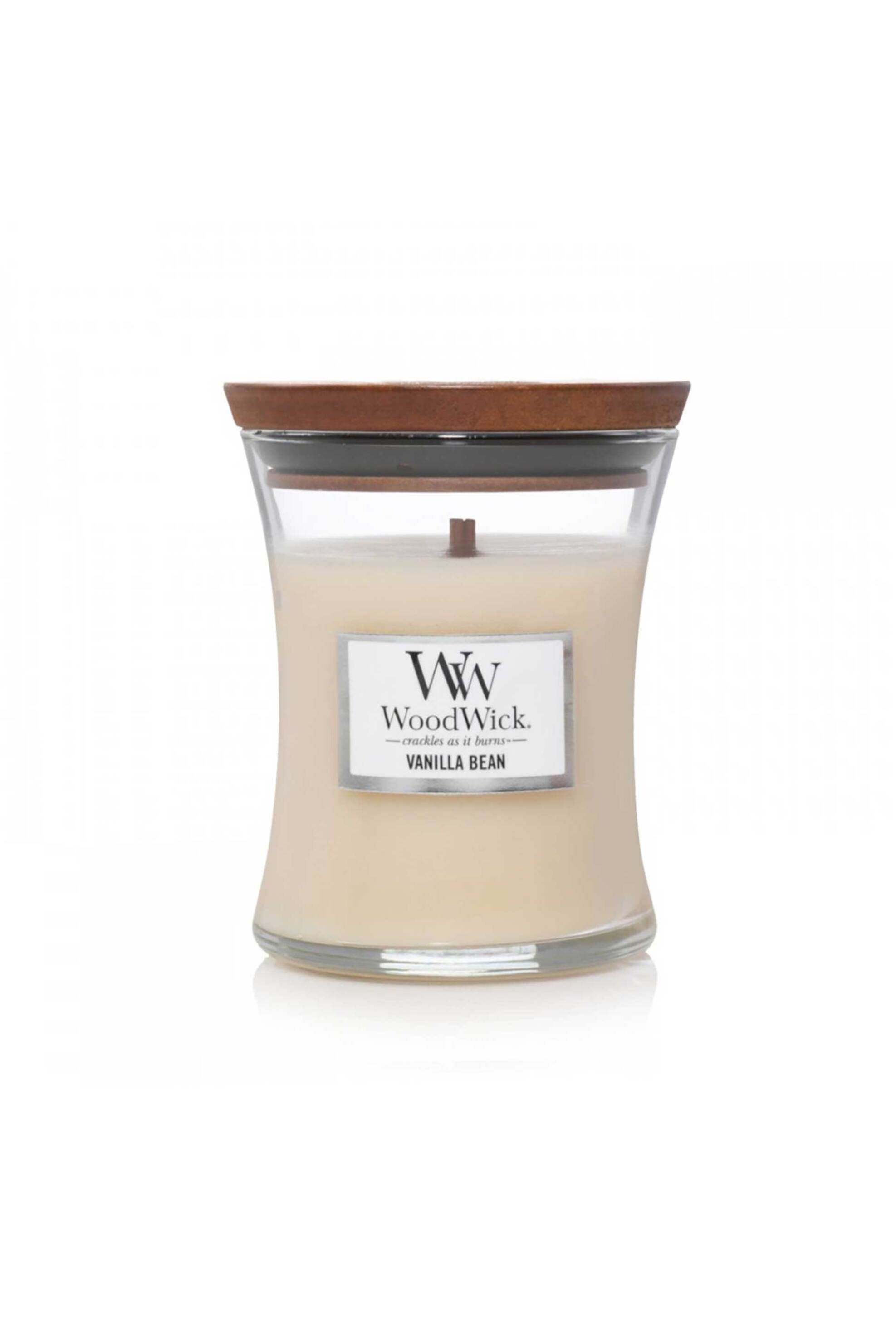 WOODWICK WoodWick αρωματικό κερί σε γυάλινο δοχείο medium "Vanilla Bean" - 92112E