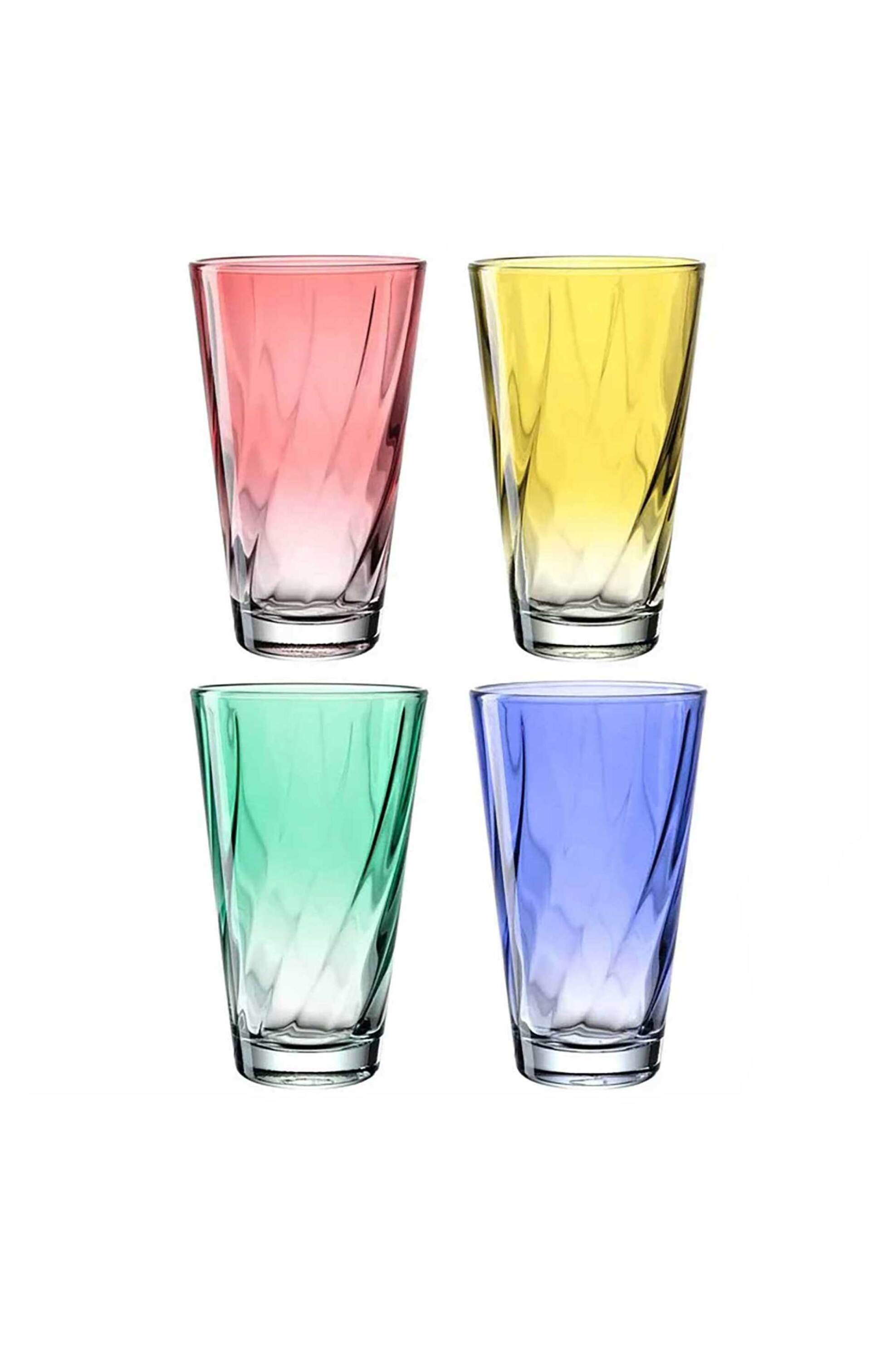 Leonardo σετ γυάλινα ποτήρια νερού/αναψυκτικού χρωματιστά "Twist" 300 ml - 046975L