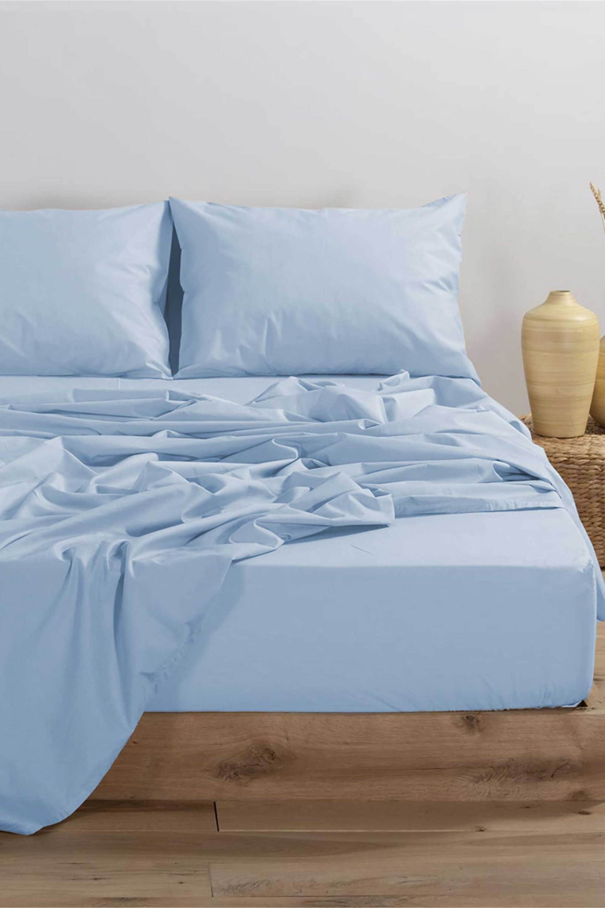 NEF-NEF HOMEWARE NEF-NEF σεντόνι ημίδιπλο με λάστιχο "Basic" 120 x 200 + 30 cm   - 016797 Μπλε Ανοιχτό